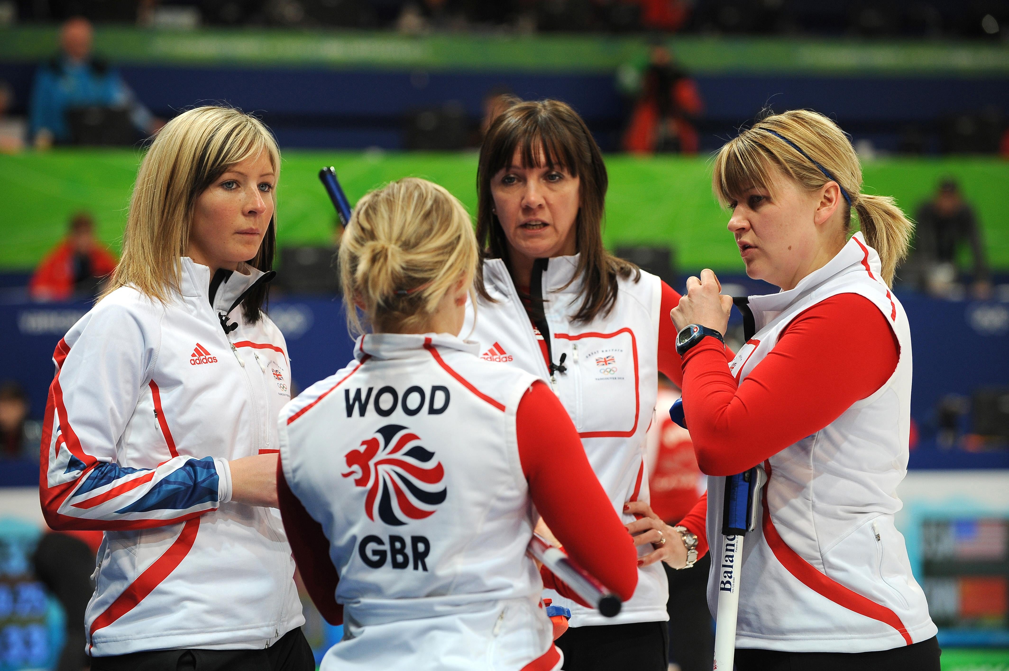 Eve Muirhead (far left) with the GB team in Vancouver in 2010