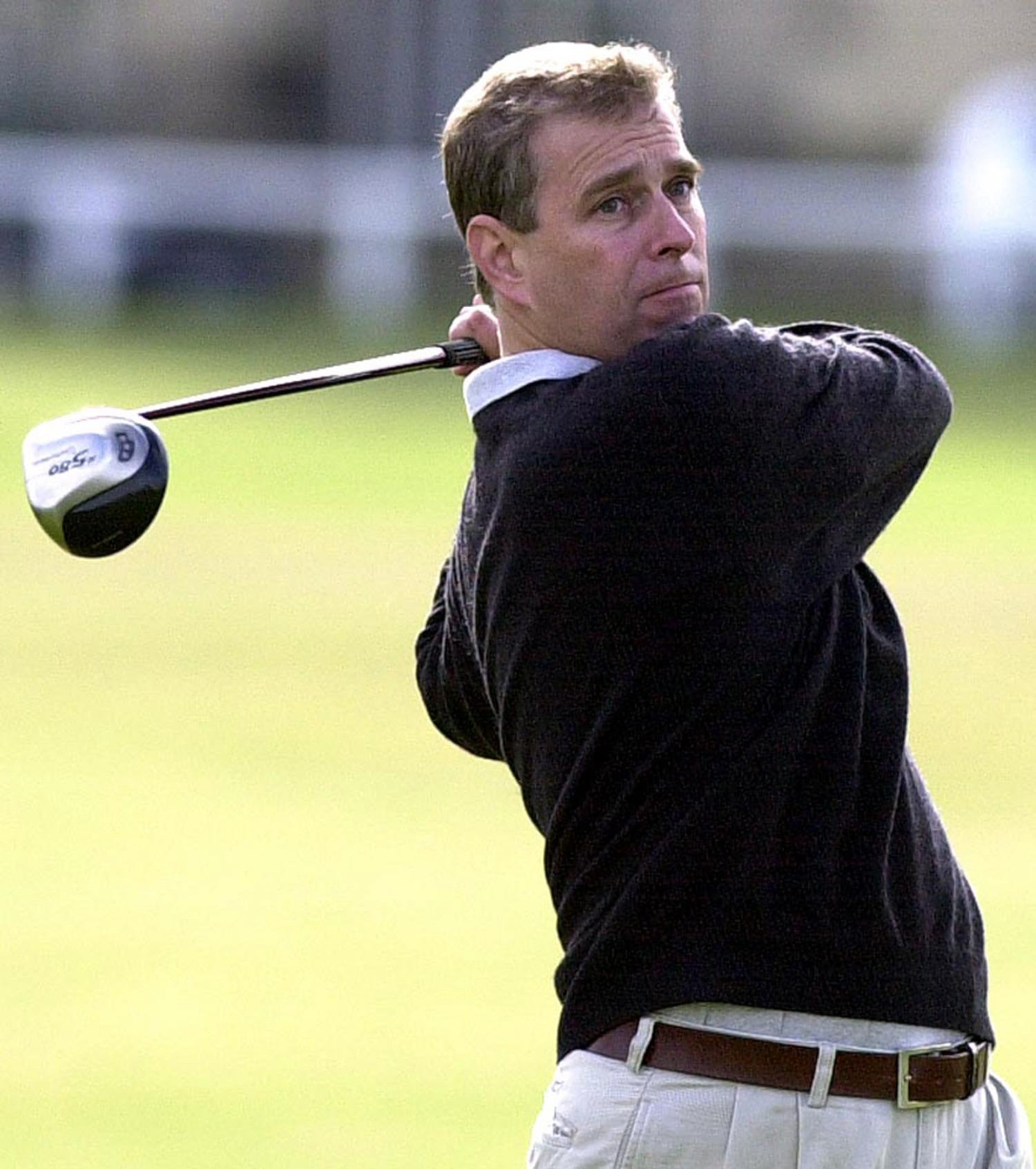 The Duke of York plays a shot at the Royal and Ancient Golf club in St Andrews, Fife, after assuming the position of captain of the club today. The Duke drove himself into golfing history today when he became the sixth member of the Royal Family to captain the sport’s oldest club. He opened his captaincy with a spectacular drive off the first tee at the historic links, accompanied by the firing of a cannon. 22/03/2004: The Duke of York is to visit the United States Master’s golf tournament next month, it was reported Sunday March 21 2004. He will in Augusta, Georgia, on April 5 for the Augusta National golf tournament, according to the calendar posted by Queen’s press secretary.