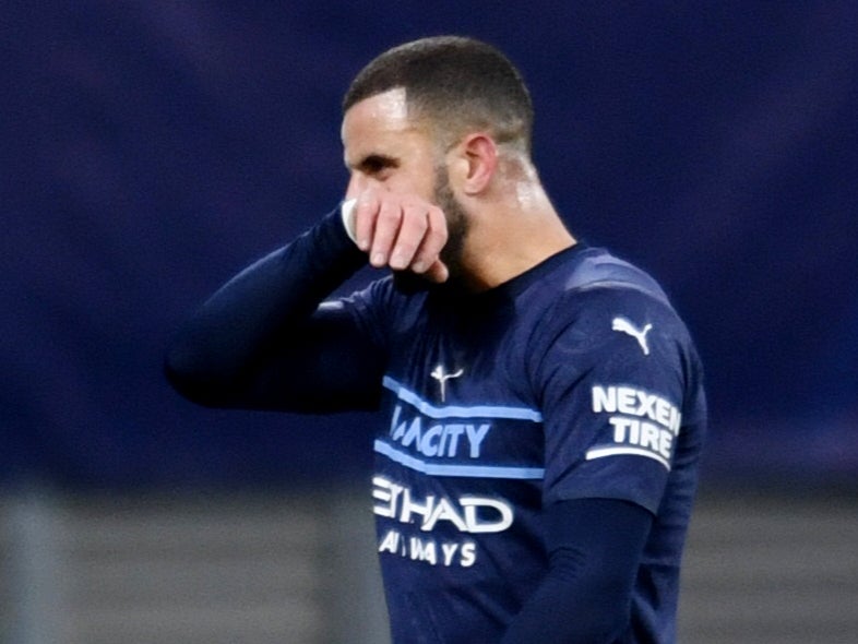 The Manchester City full-back was dismissed in the Group A dead rubber