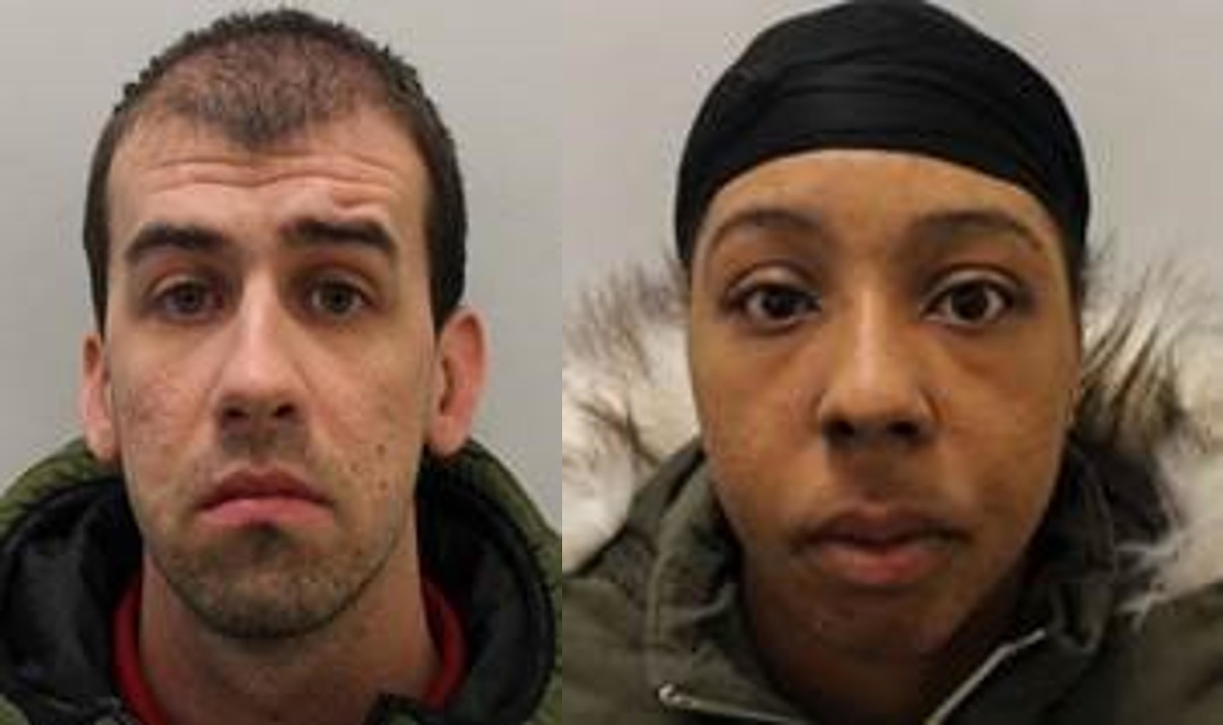 Benjamin O’Shea (left) and Naomi Johnson (right) have been jailed for causing or allowing Amina-Faye to suffer serious physical harm