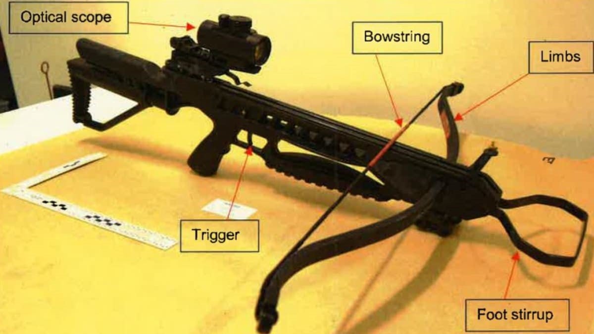 The high-powered hunting crossbow was used to shoot two people in unprovoked attacks (Metropolitan Police/PA)