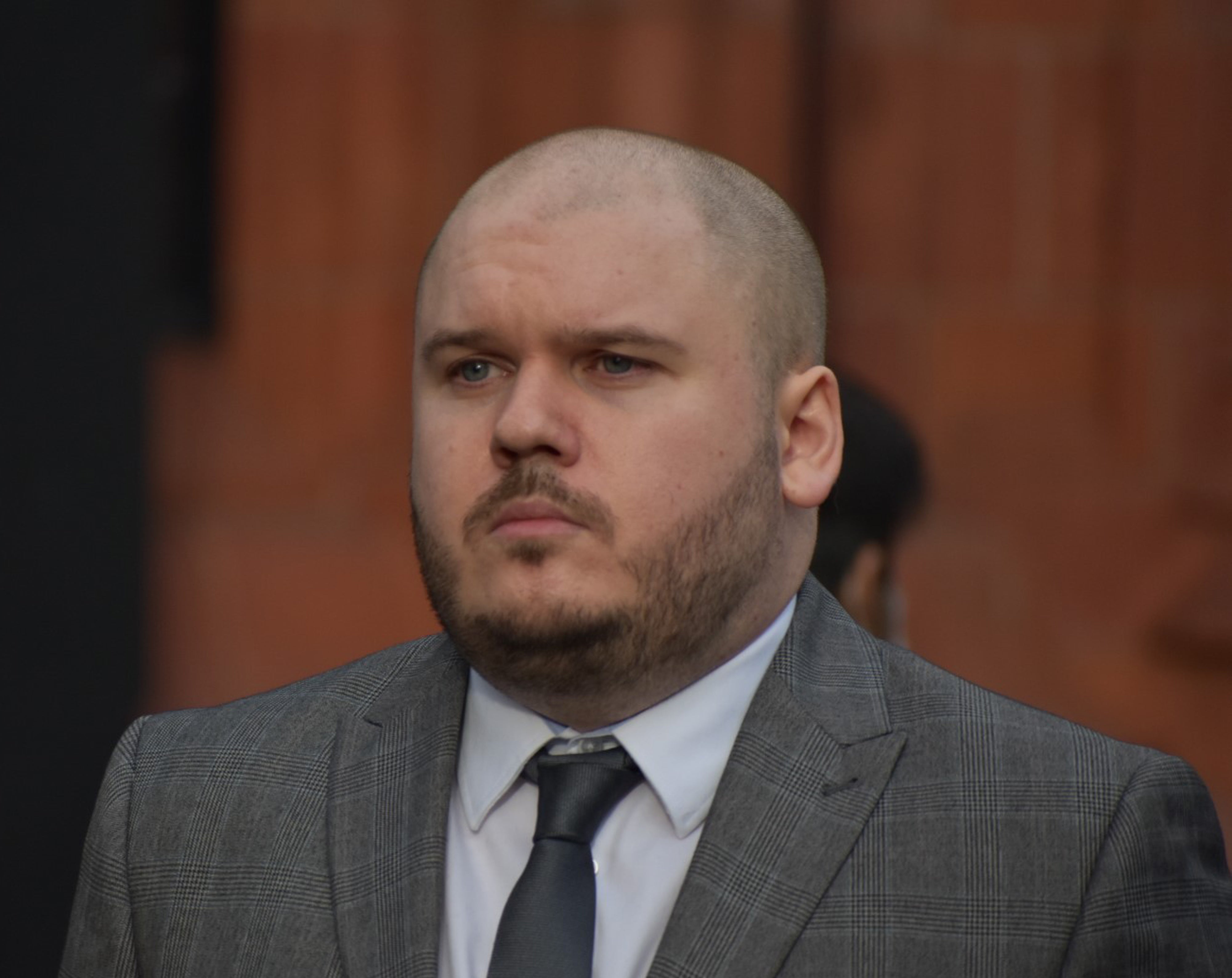 Pc Jack Green outside Birmingham Magistrates’ Court (PA)