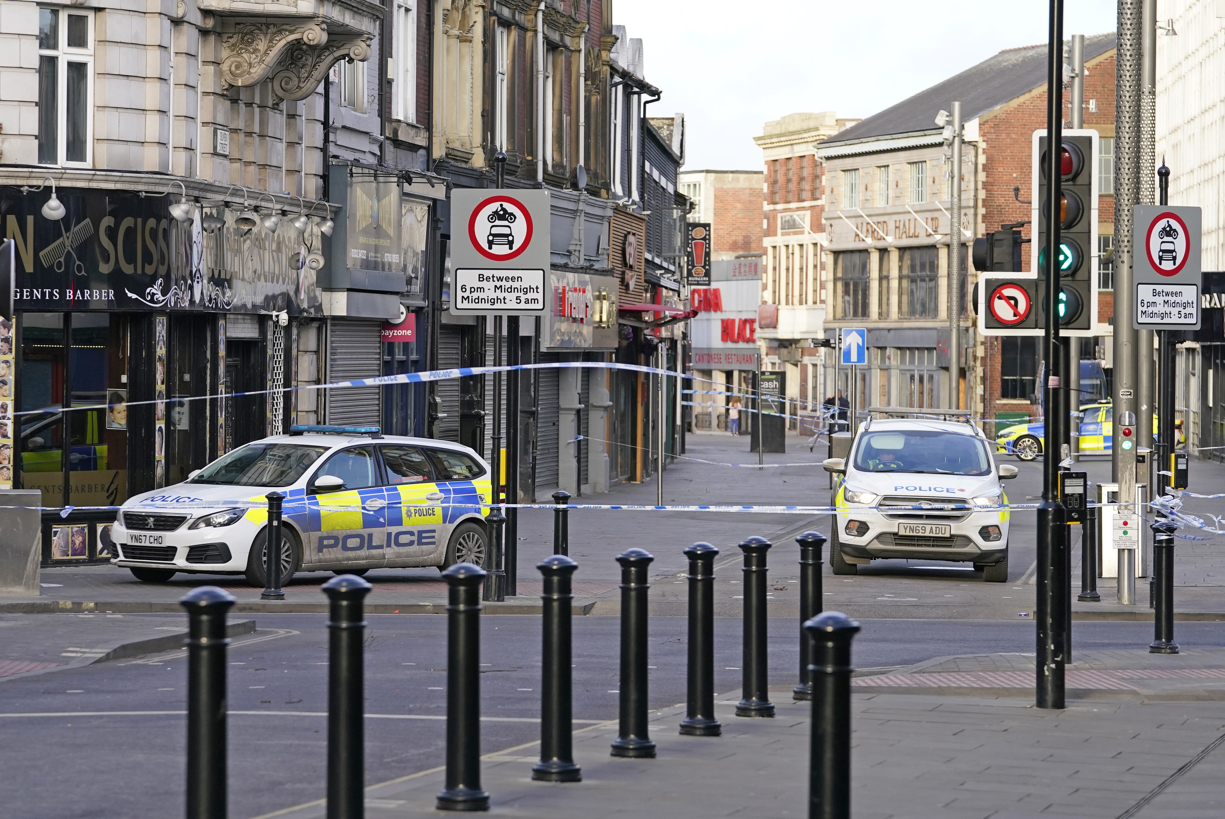 Police on Silver Street in Doncaster