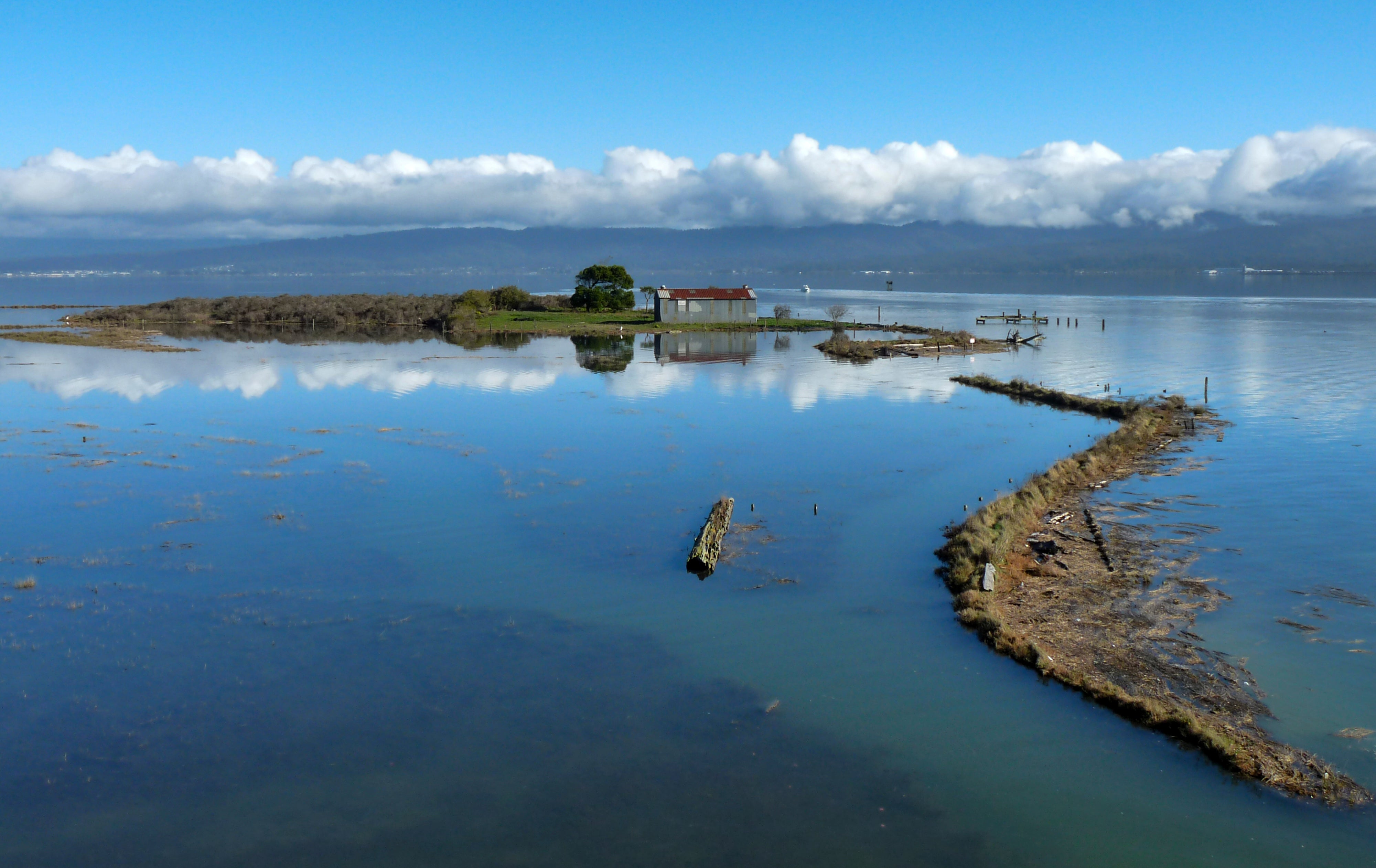 This Dec. 21, 2010 photo provided by Aldaron Laird shows Tulawat, the site of the Indian Island Massacre, where members of the Wiyot Tribe were killed in 1860.