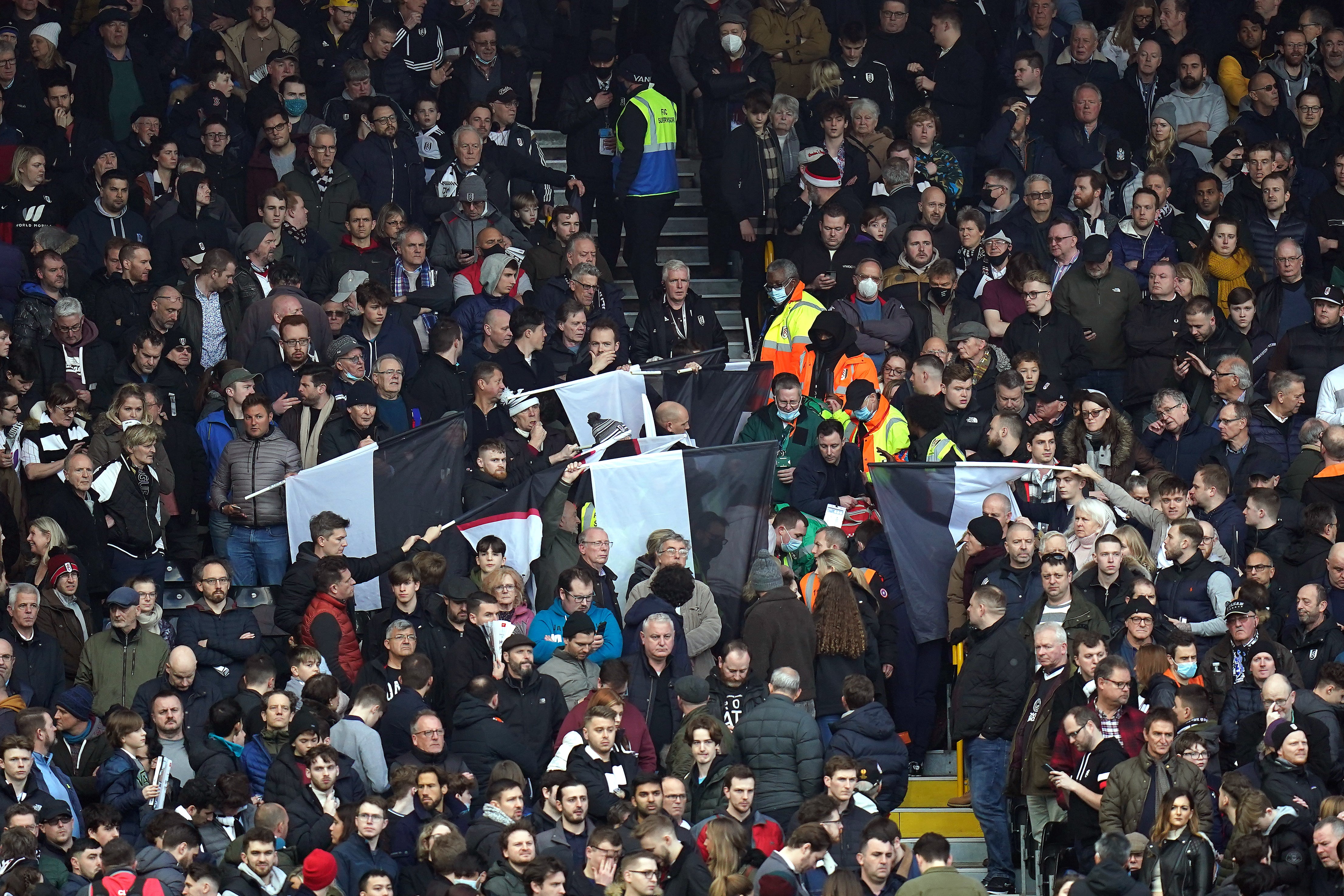 Play was stopped during the first half for a medical emergency in the stands at Craven Cottage (Adam Davy/PA)