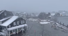 Footage shows Nantucket underwater as winter storm lashes New England