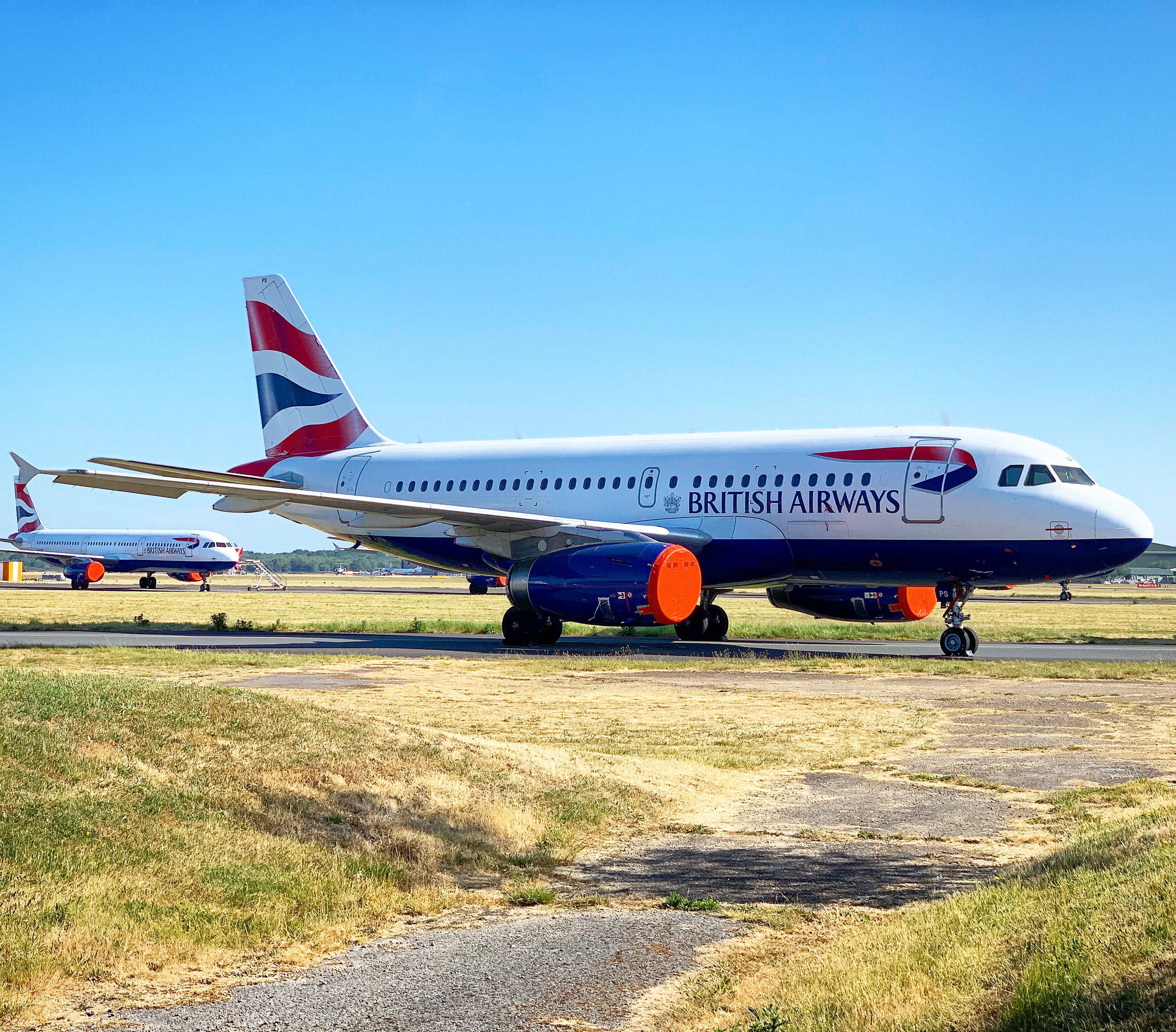 Back in action: British Airways Airbus A320 parked at Bournemouth during the coronavirus pandemic