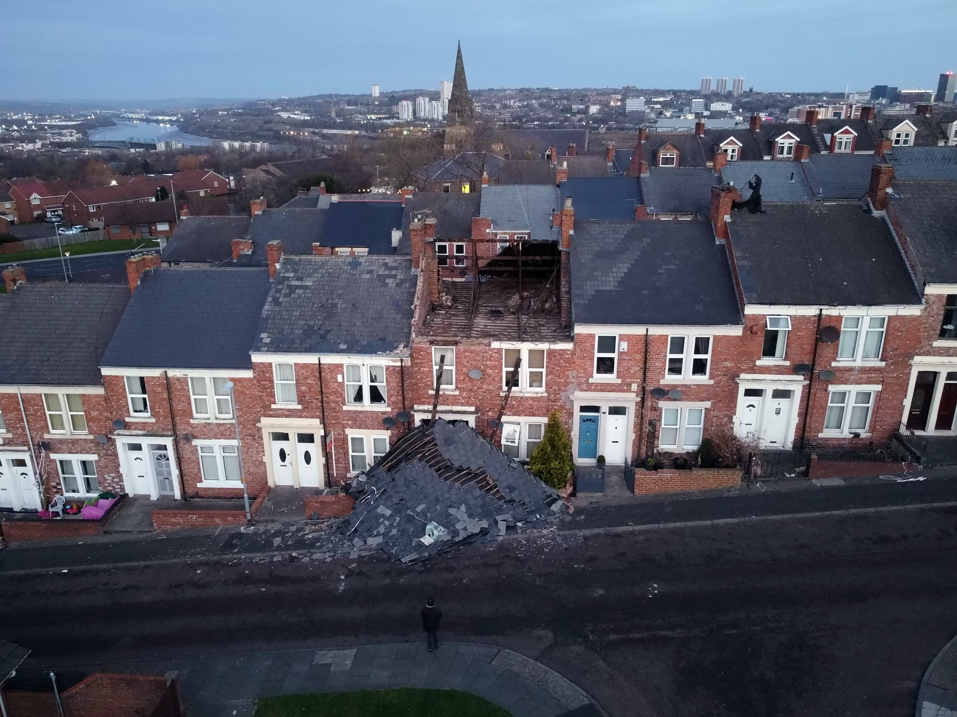 A house on Overhill terrace in Bensham, Gateshead (Owen Humphreys/PA)