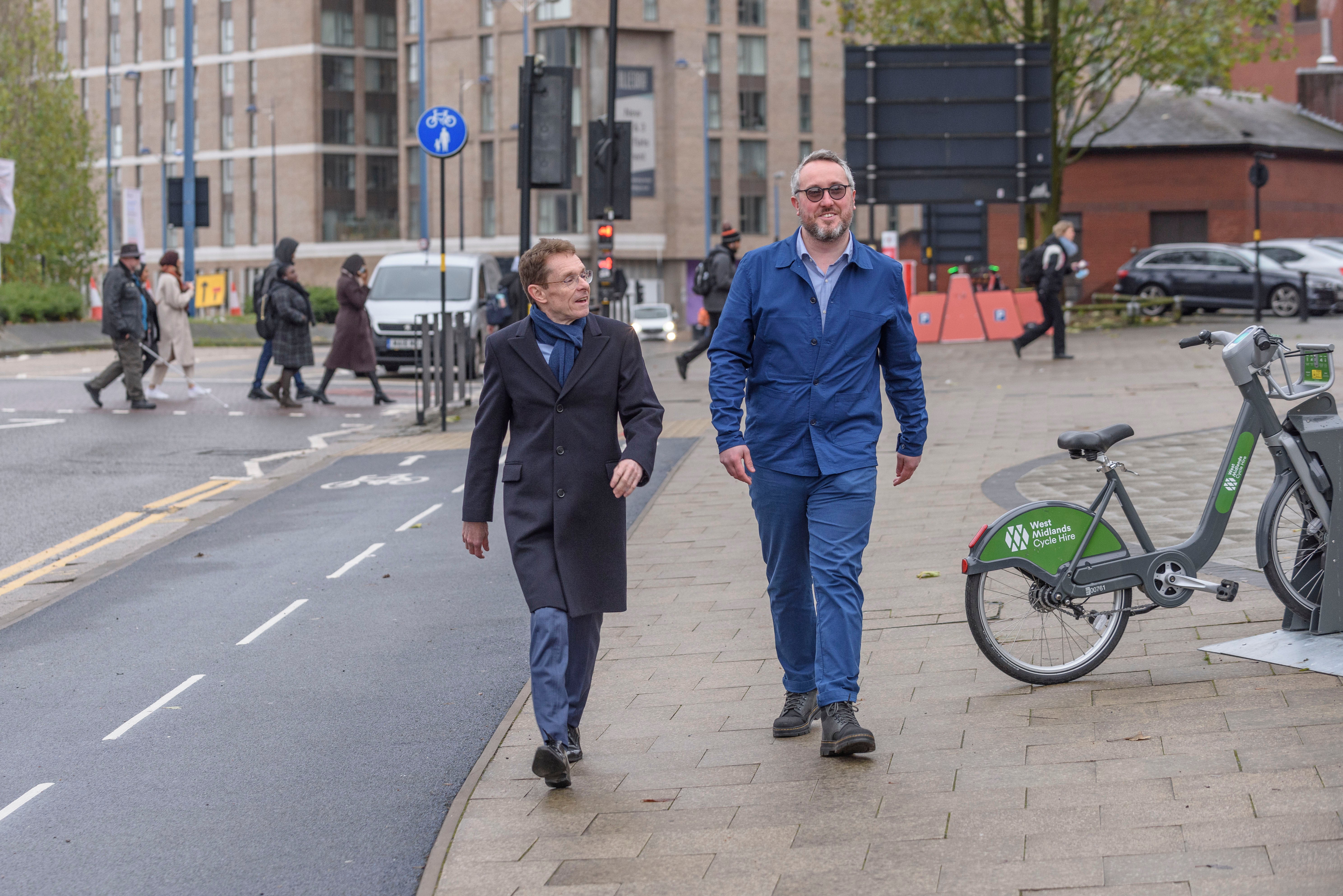 West Midlands cycling and walking commissioner Adam Tranter with West Midlands mayor Andy Street