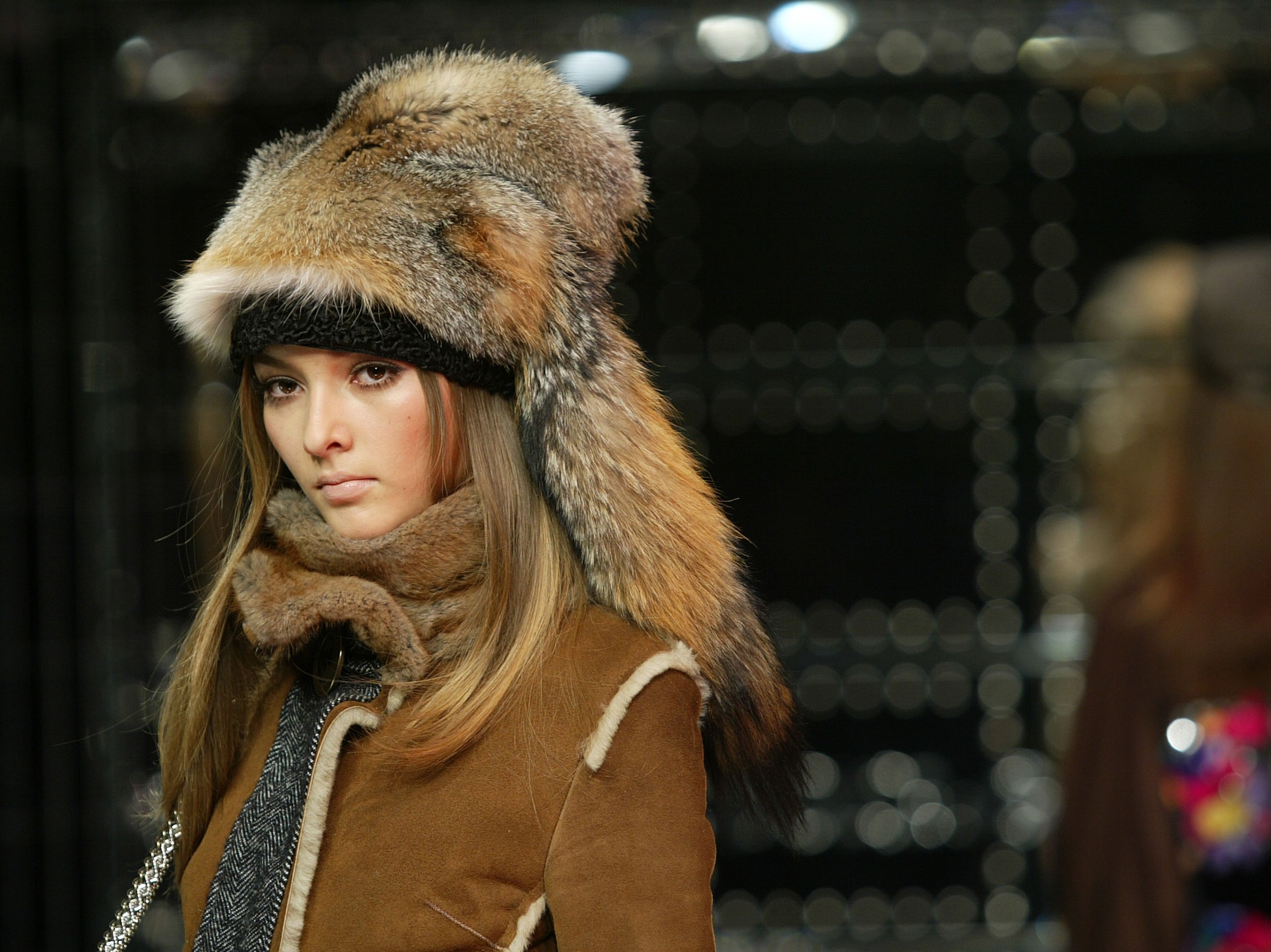 A model walks down the runway at the Dolce & Gabbana fashion show, Milan Fashion Week 2005