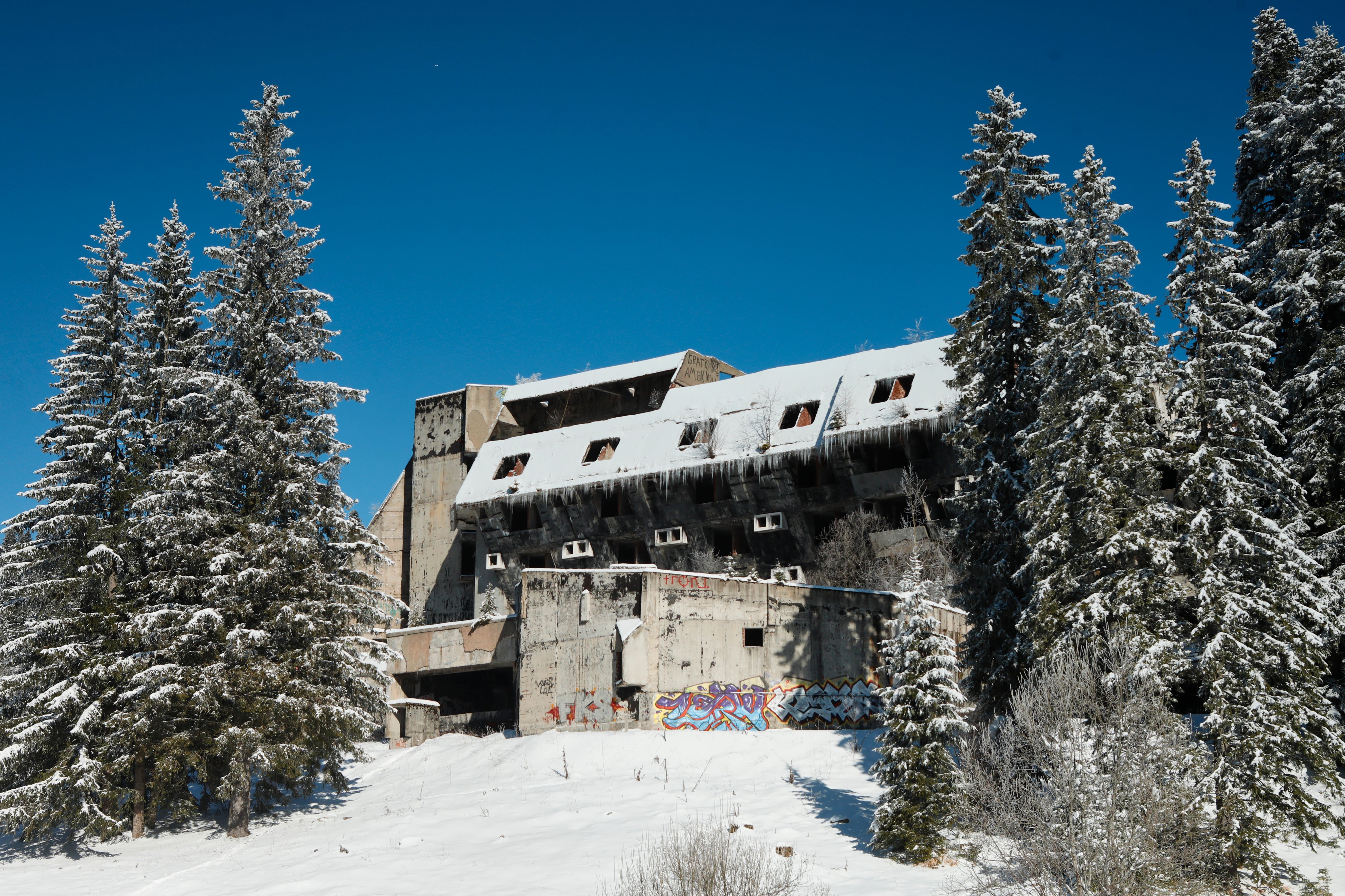 The Hotel Igman, on Mount Igman, which was built for the 1984 Winter Olympics in Sarajevo