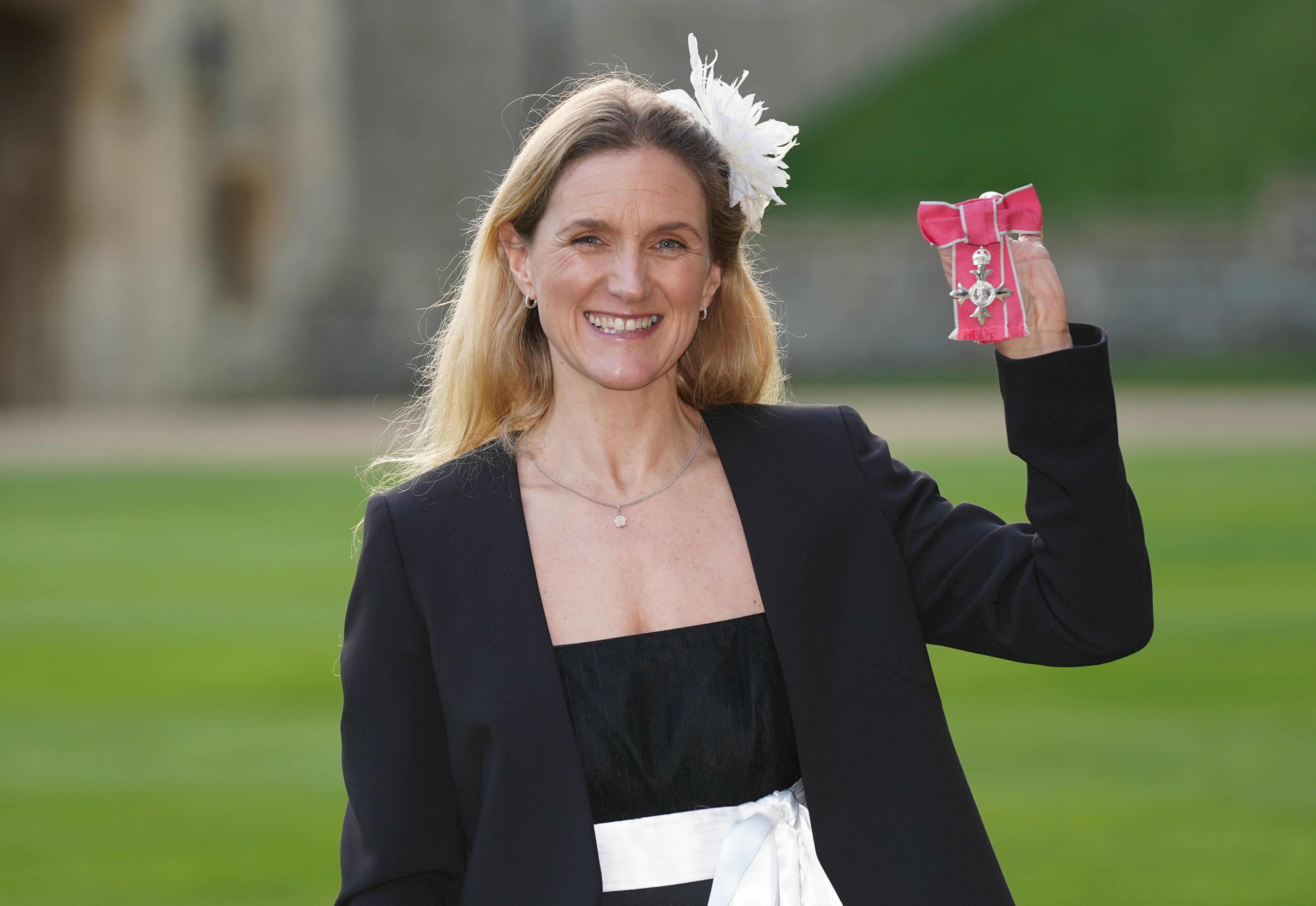 Labour MP Kim Leadbeater after receiving her MBE medal during an investiture ceremony at Windsor Castle (Steve Parsons/PA)