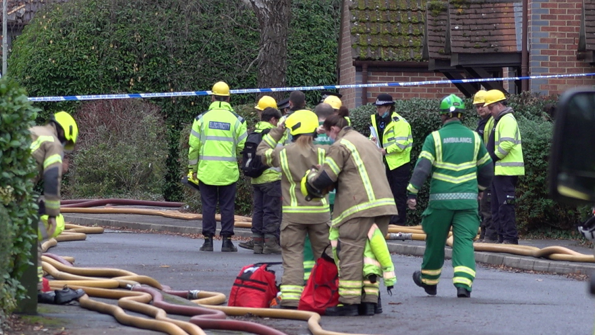 Firefighters at the scene in Grovelands Road (PA)