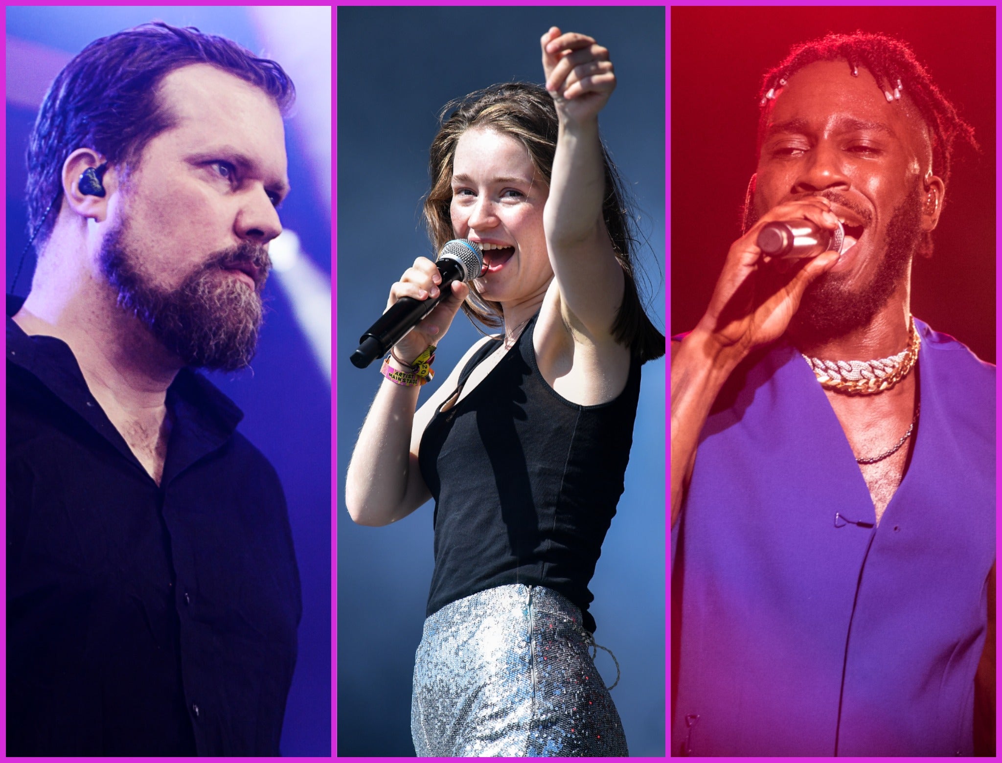 L-R: John Grant, Sigrid and Kojey Radical are performing at Standon Calling this year