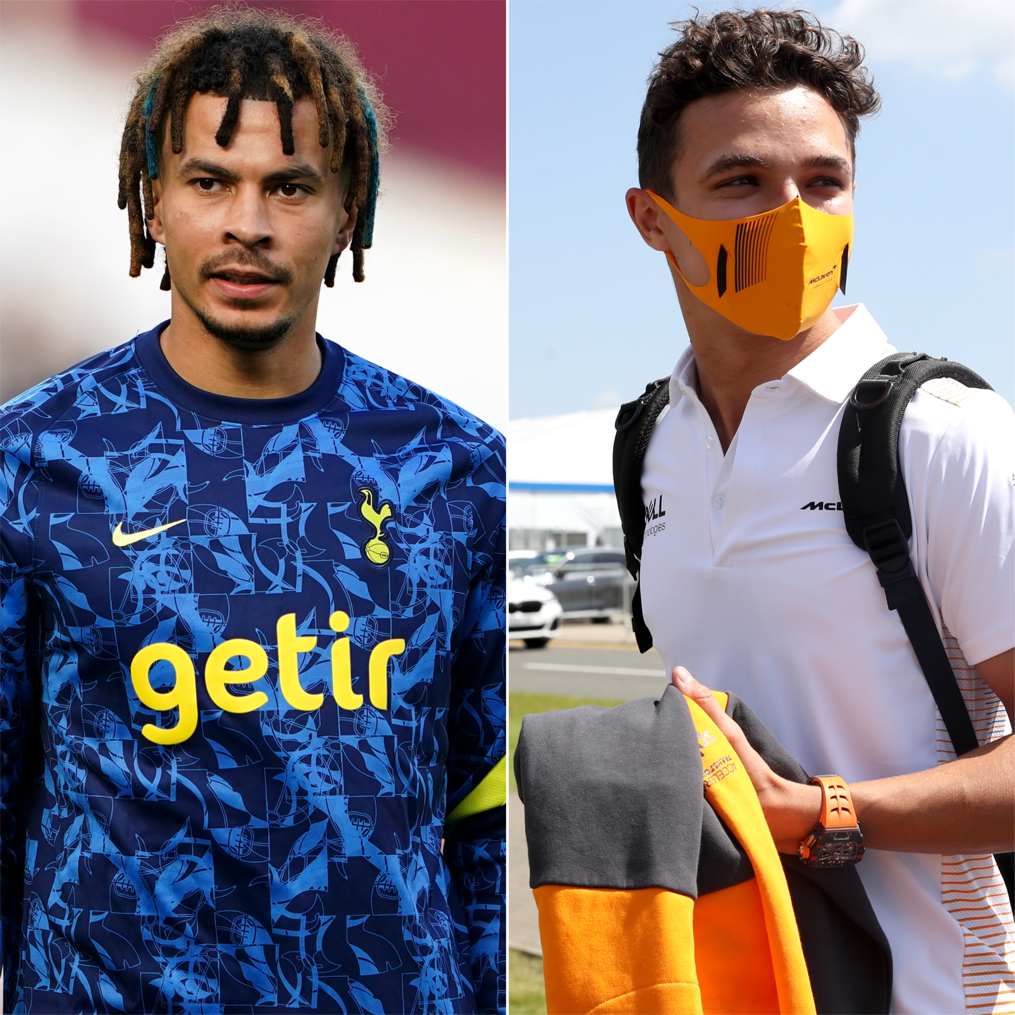 Dele Alli and Lando Norris (Zac Goodwin/Bradley Collyer/PA)