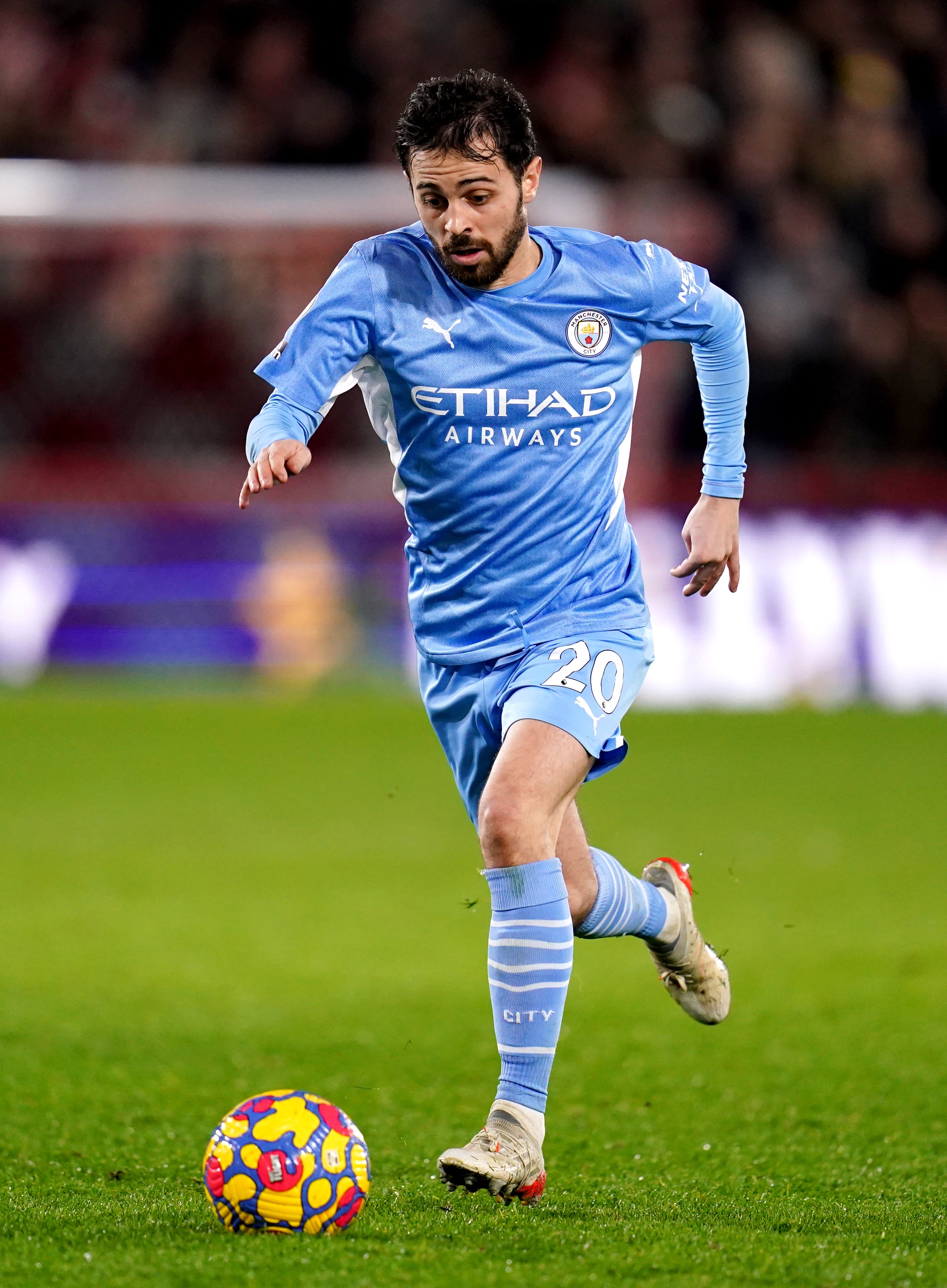 Manchester City’s Bernardo Silva during a Premier League match at the Brentford Community Stadium (John Walton/PA)