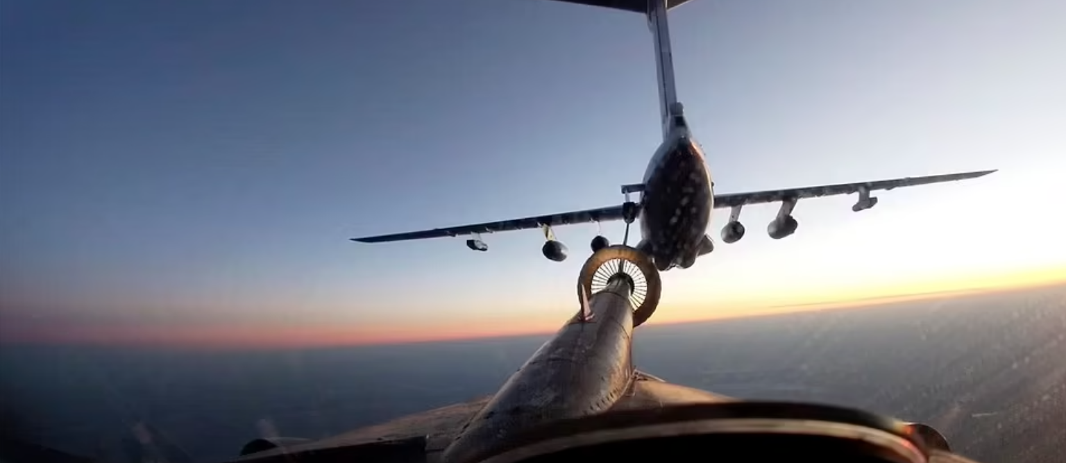 The video revealed the moment RAF Typhoon fighter jets escorted a quartet of Russian aircraft off the coast of Scotland