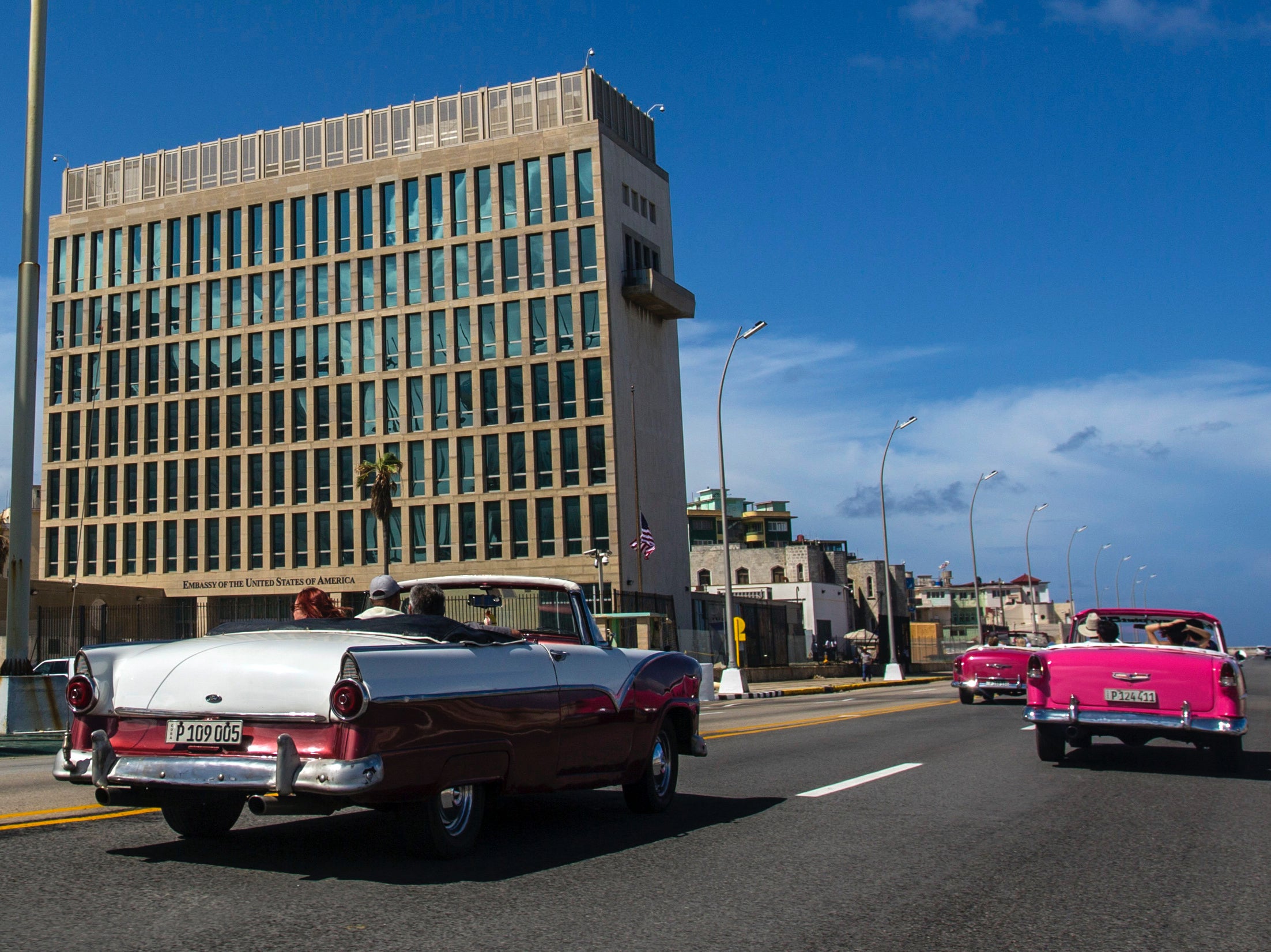 Outside the US embassy in Havana, Cuba