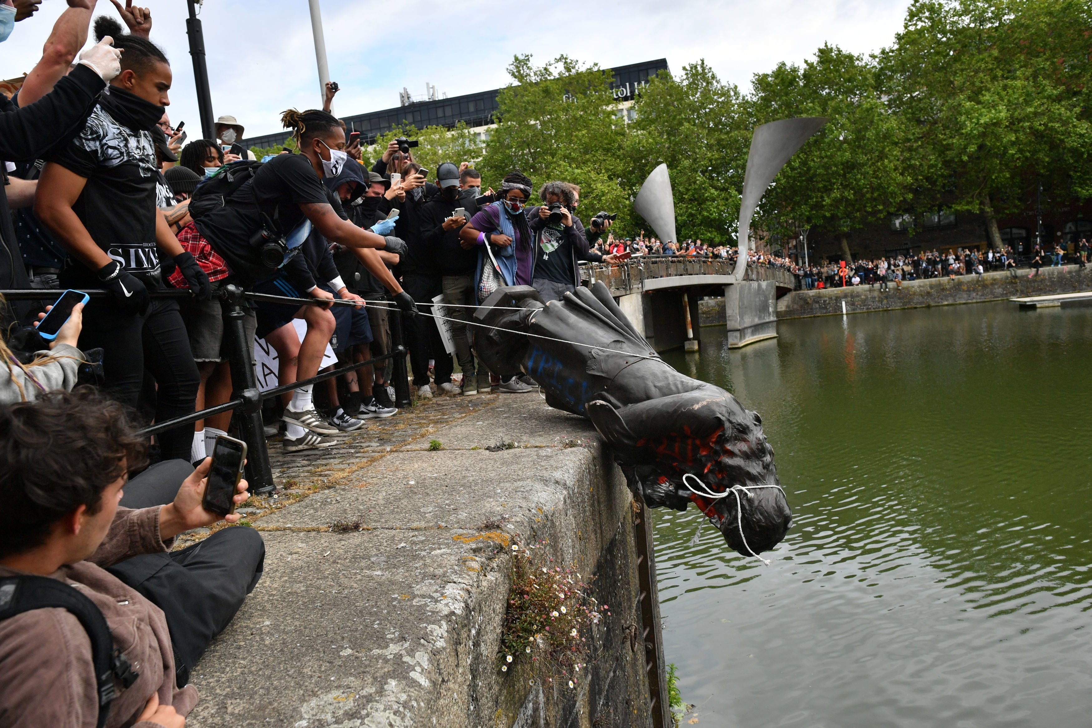 The Colston statue in Bristol was removed by protesters in June 2020