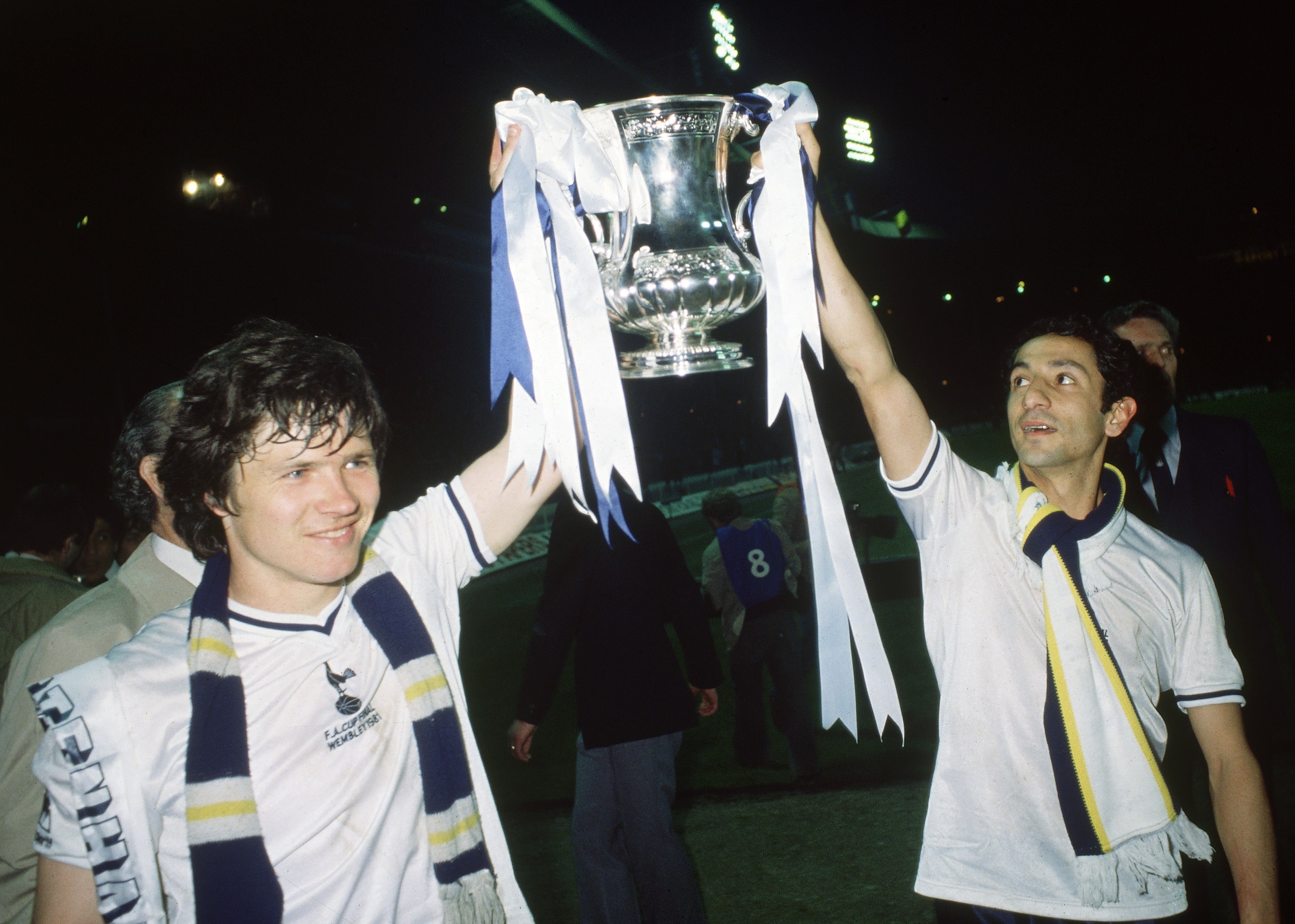 Steve Perryman and Ossie Ardiles lift the 1981 FA Cup