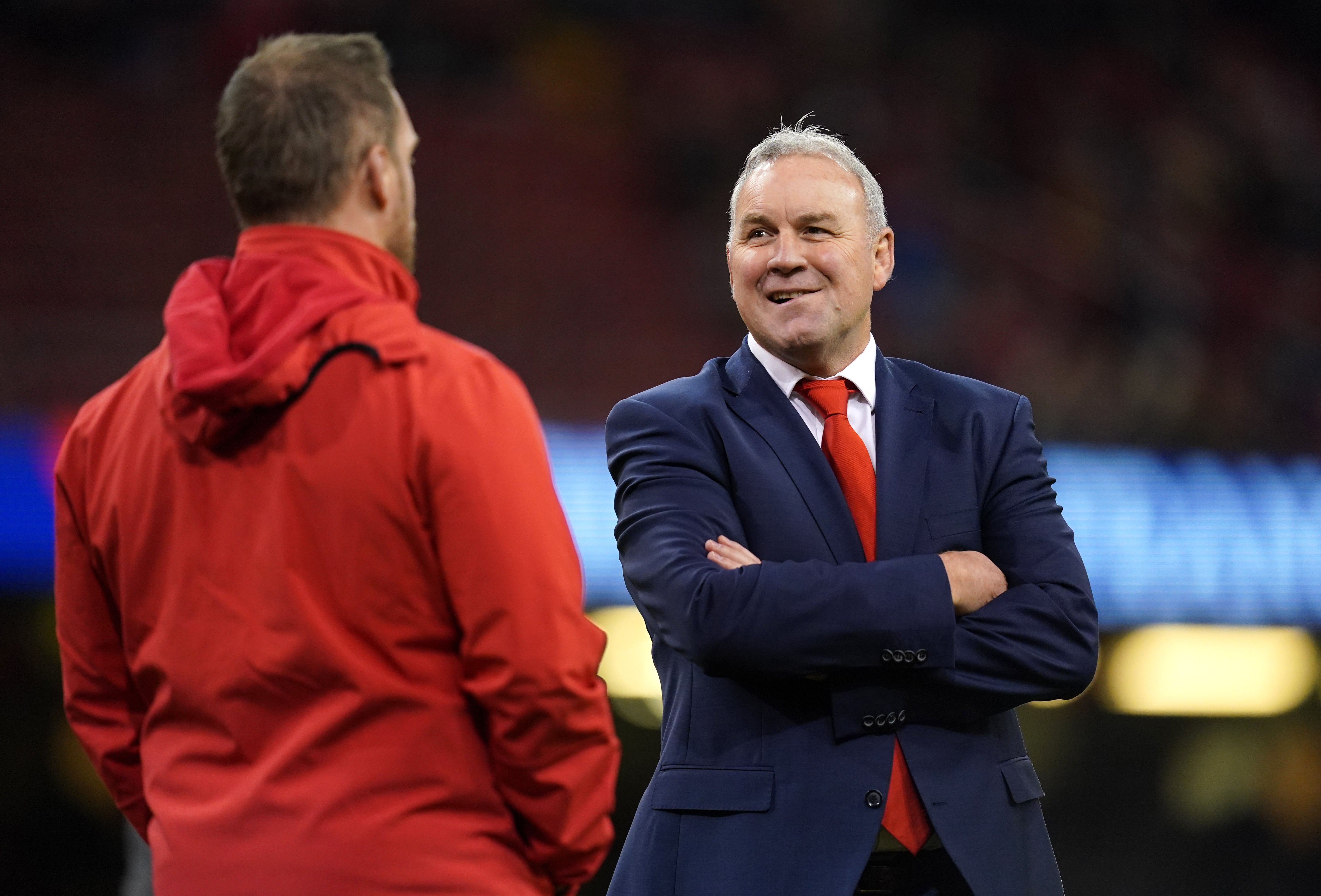 Wayne Pivac, right, led Wales to the Guinness Six Nations title in 2021 (David Davies/PA)