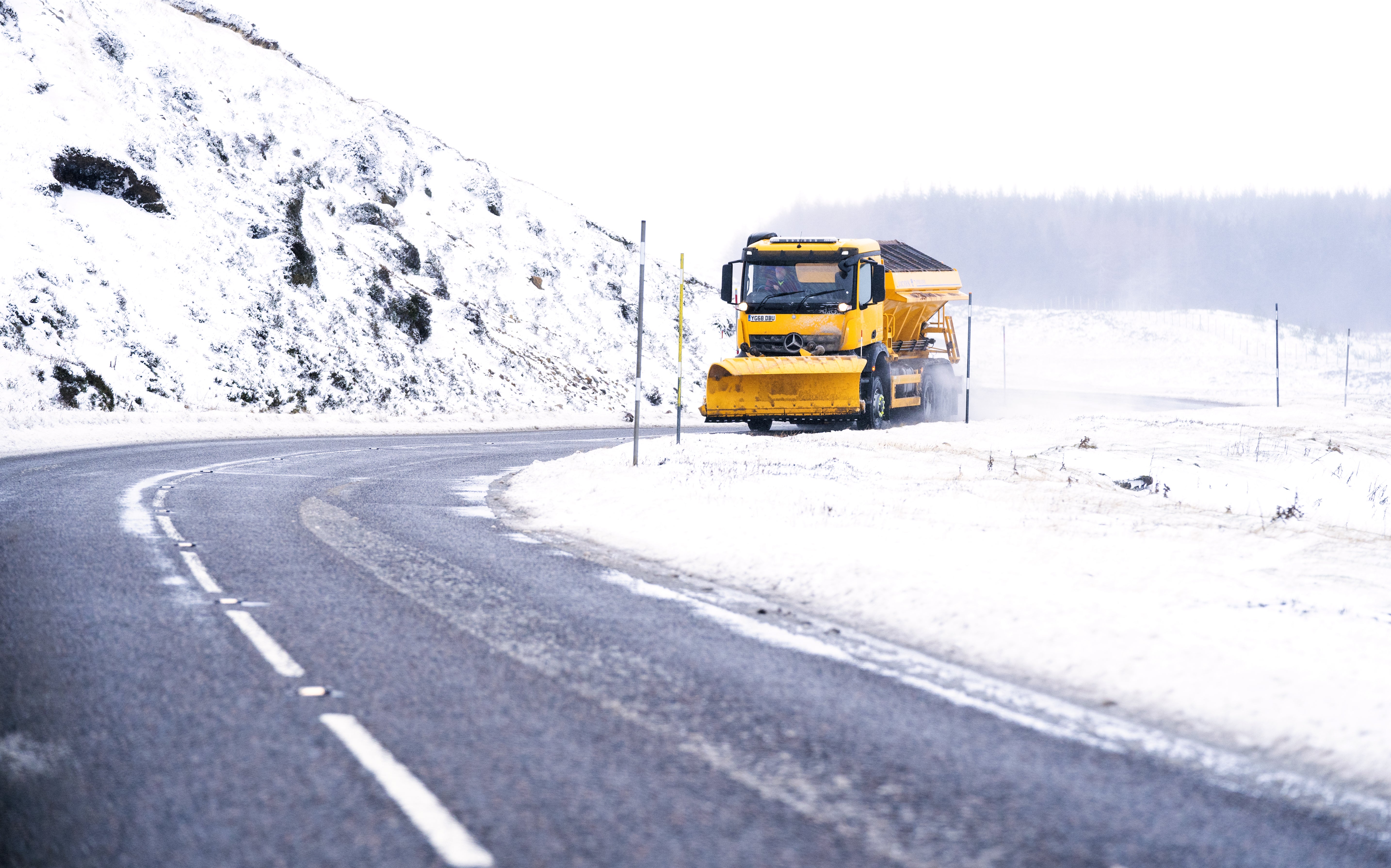 Scotland is braced for wintry conditions this weekend with yellow warnings for snow and ice in place until Sunday evening (Jane Barlow/PA)