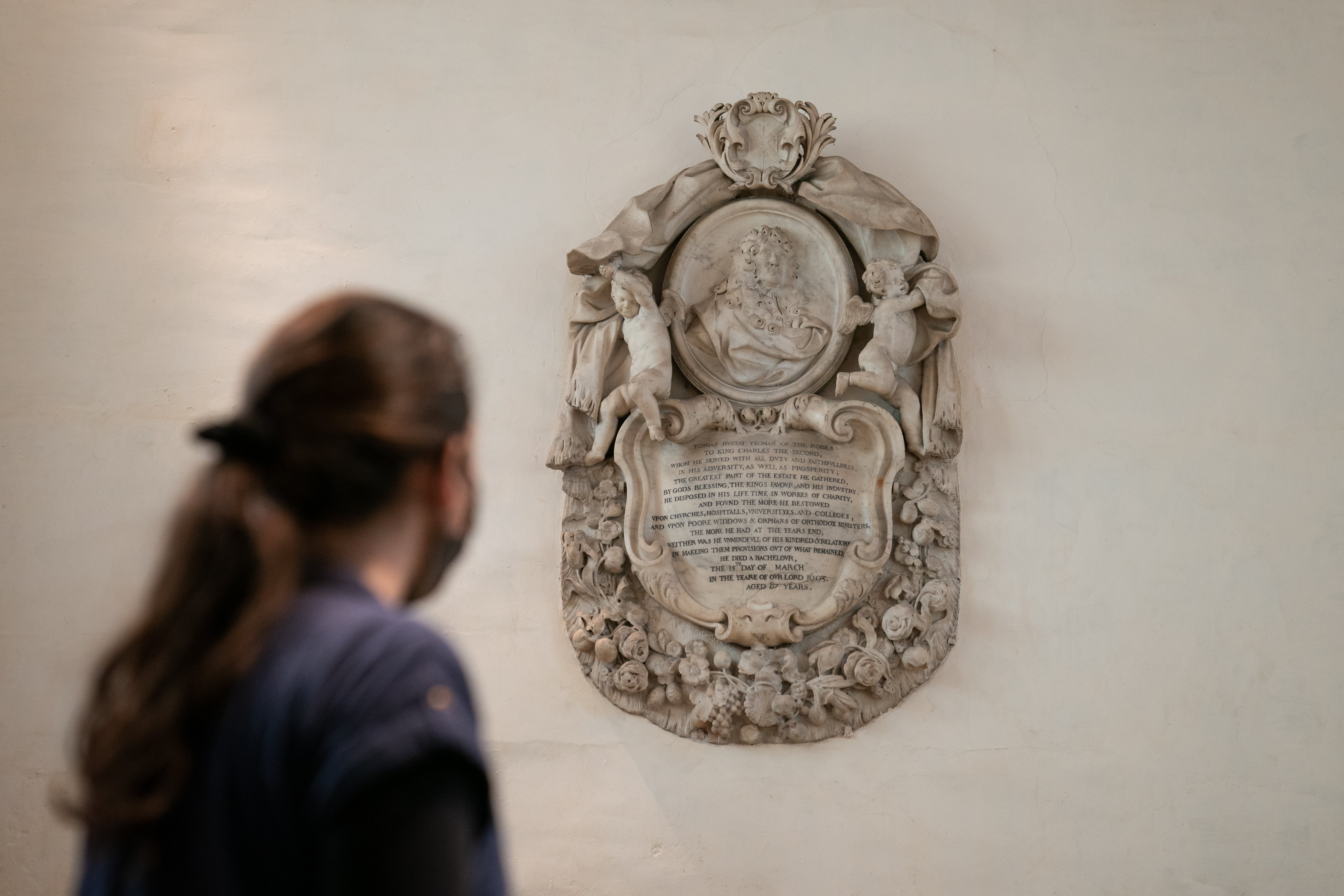 The memorial to Tobias Rustat in Jesus College, University of Cambridge (Joe Giddens/PA)