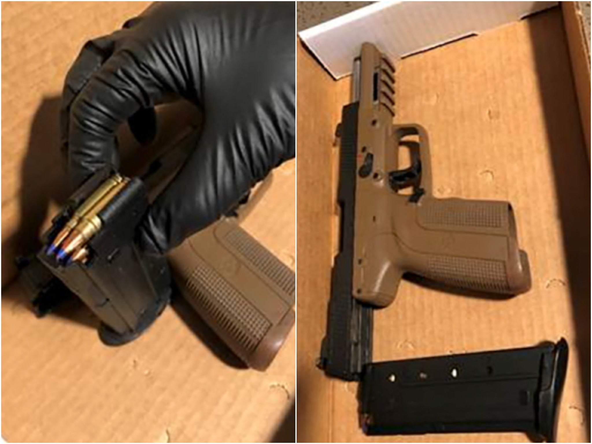 In these images released by police, the victim’s gun is shown