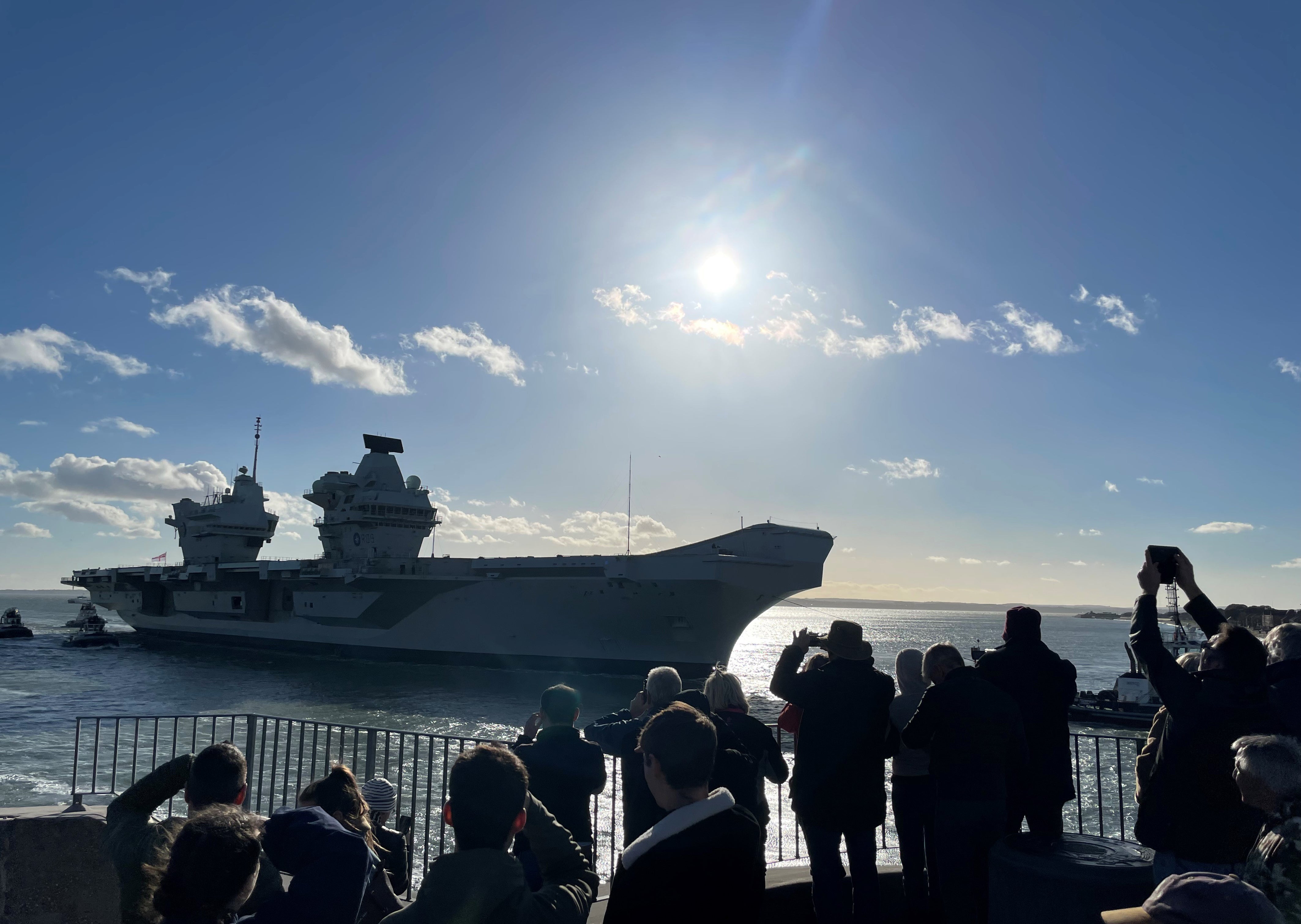 HMS Prince of Wales returning to Portsmouth Naval Base