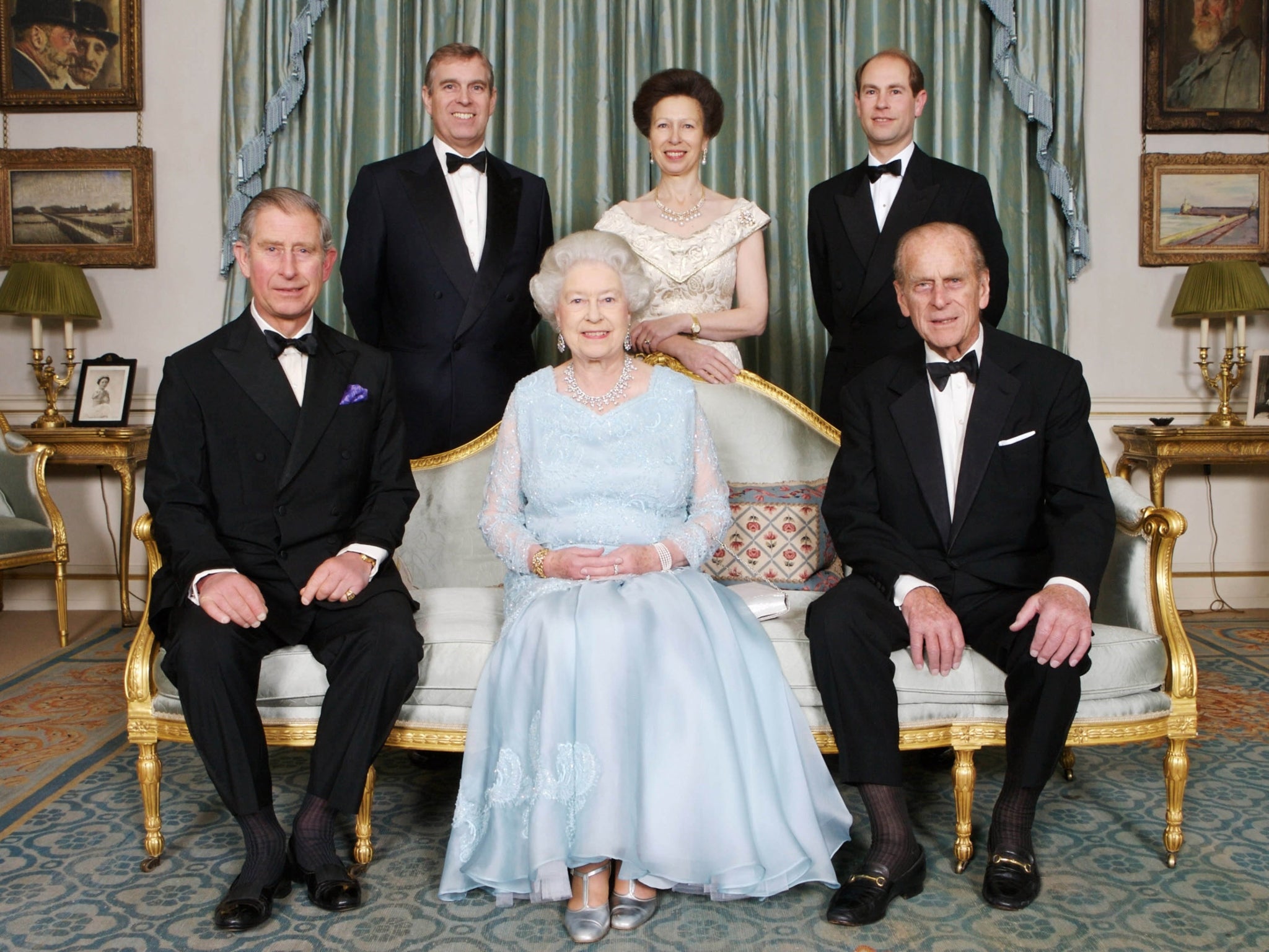 The Queen and Prince Philip with their children, Prince Charles, Prince Andrew, Princess Anne and Prince Edward