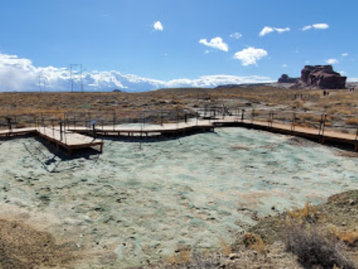 The Mill Canyon Dinosaur Tracksite is home to more than 200 dinosaur tracks, some of which have been damaged by a construction project