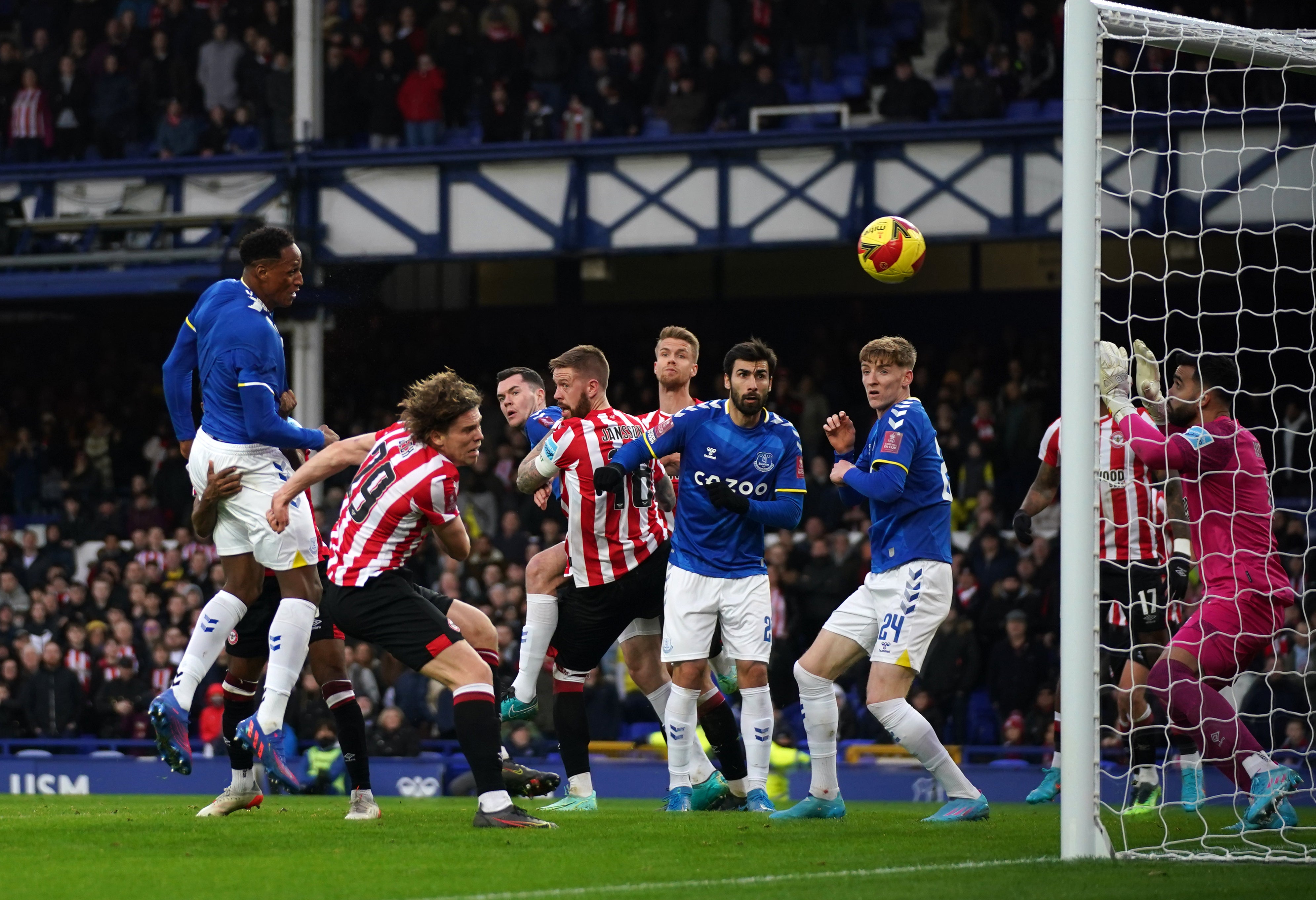 Yerry Mina opened the scoring for Everton (Peter Byrne/PA)