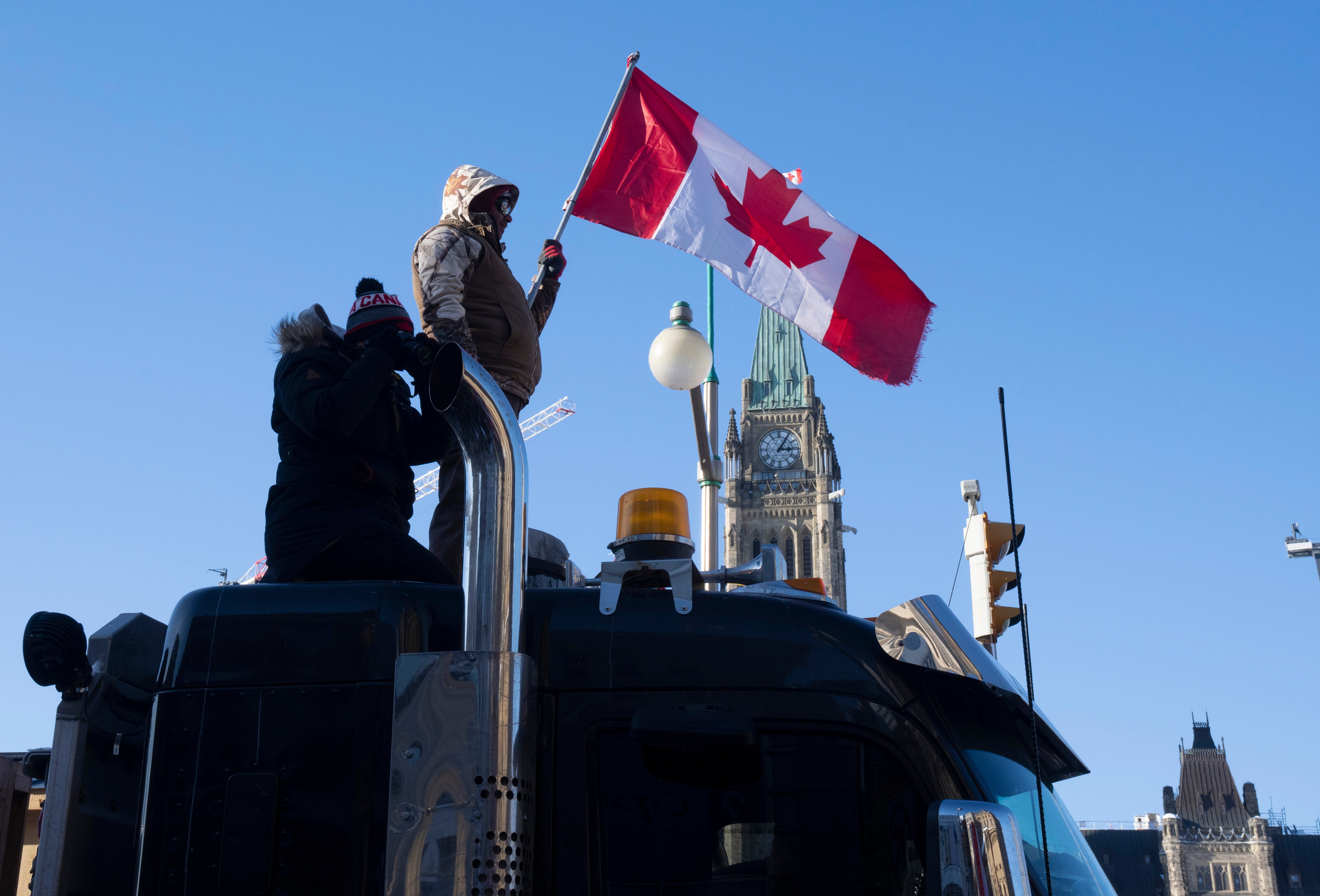 Virus Outbreak Canada Protest