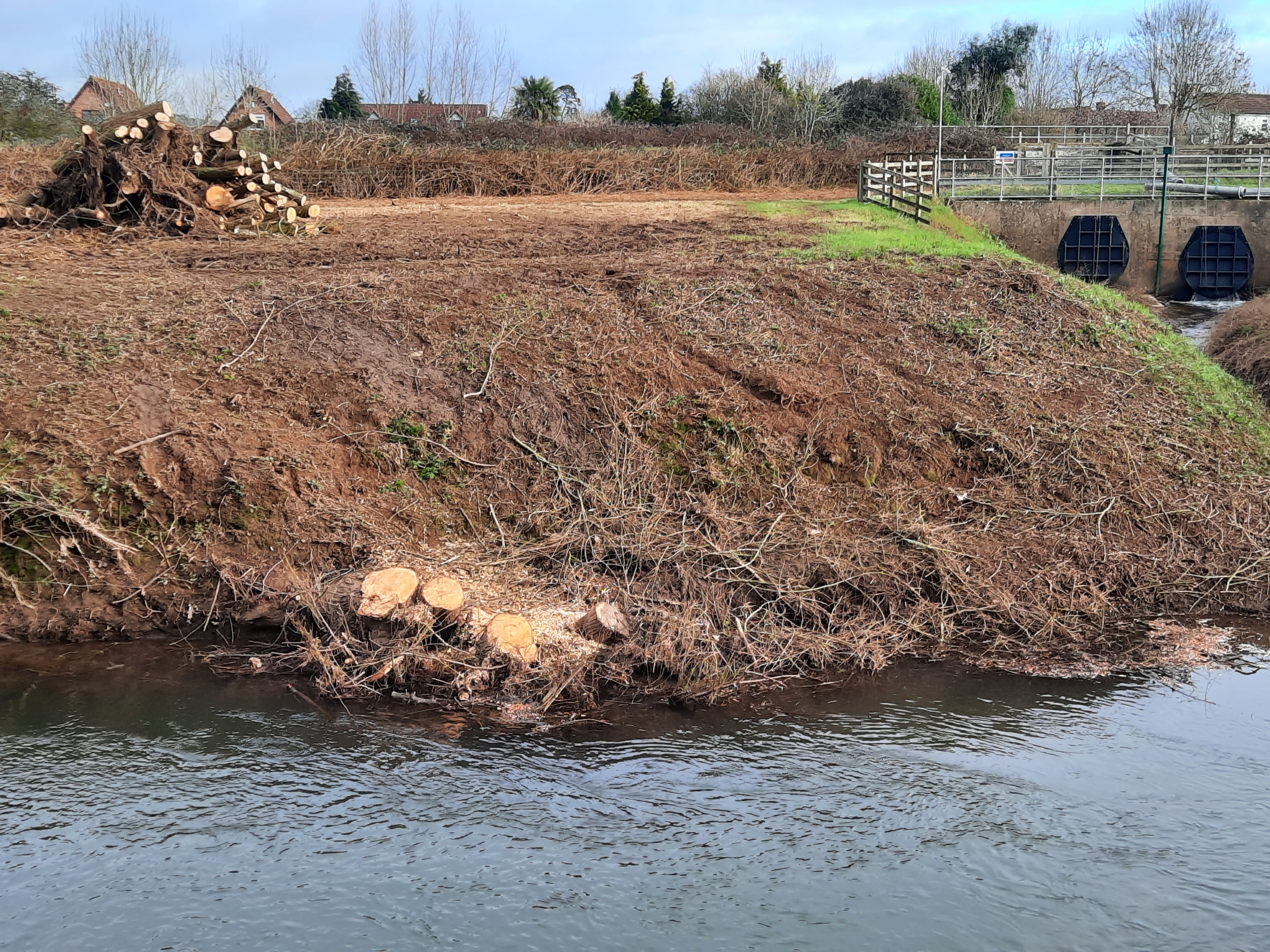 The River Tone following flood management works (Dominic Garett/PA)