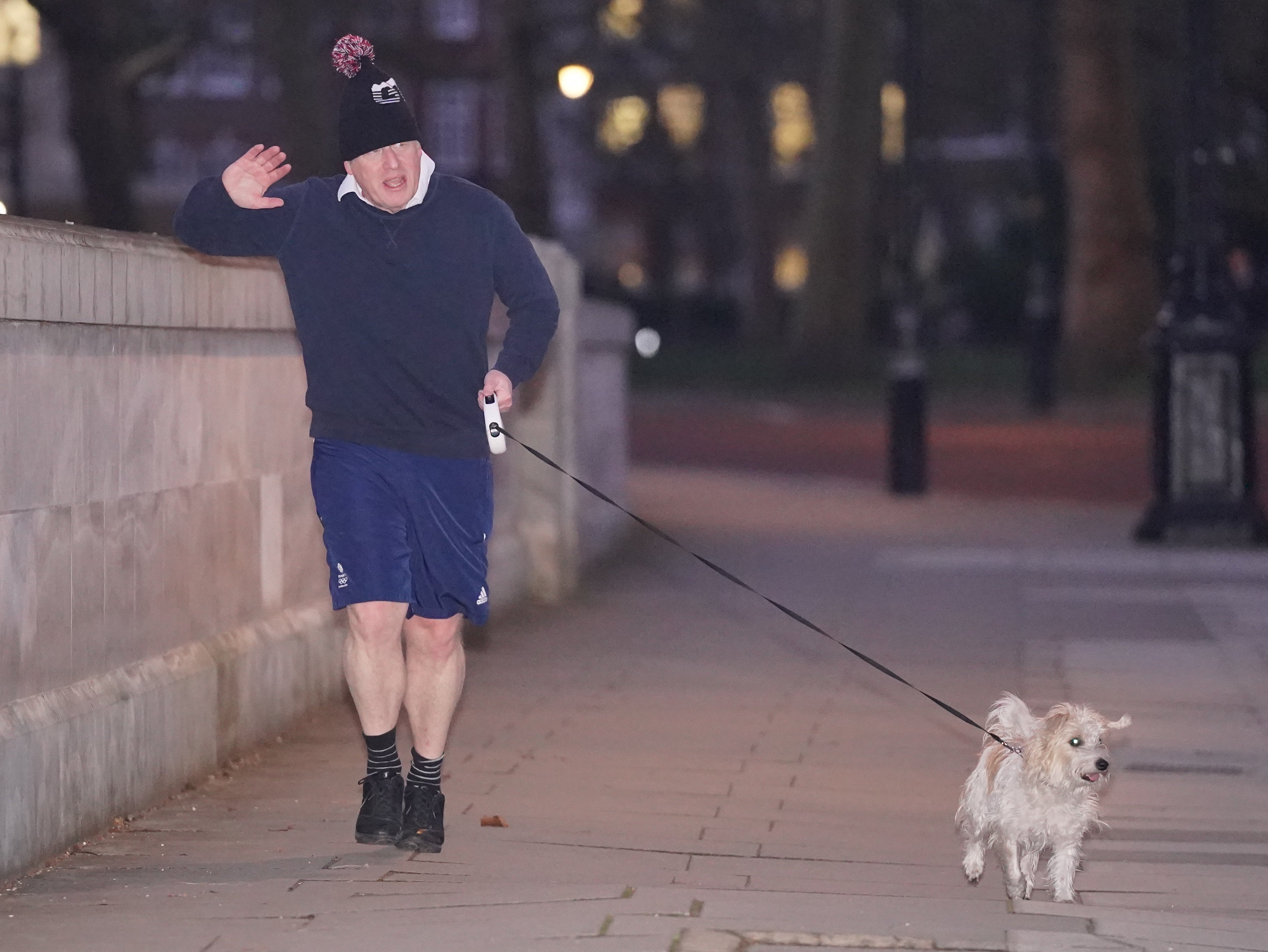 Prime Minister Boris Johnson jogging in central London (Jonathan Brady/PA)