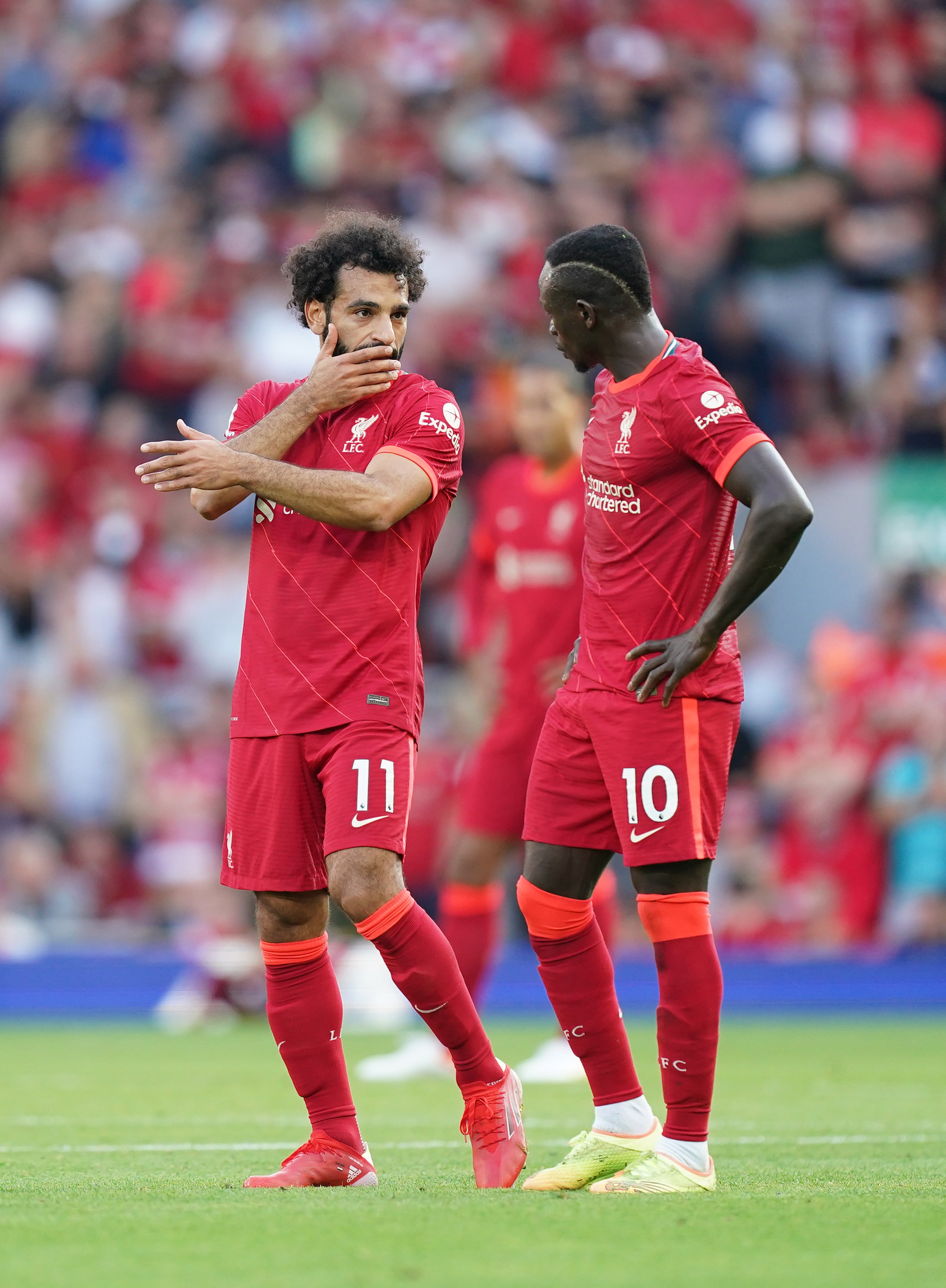 Mohamed Salah, left, and Sadio Made, right, are heading back to Liverpool (Mike Egerton/PA)