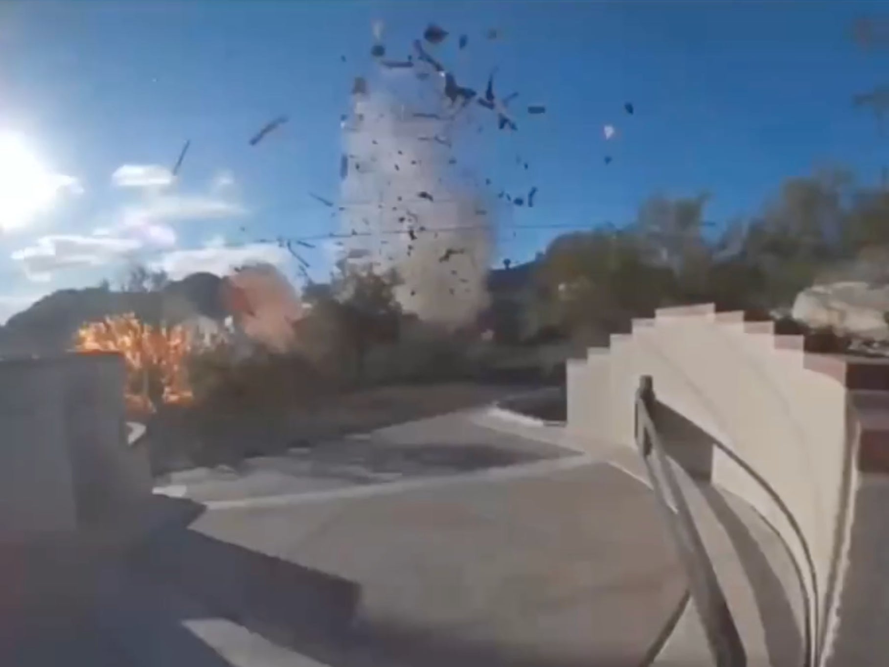 Doorbell camera captures mysterious explosion that flattened Arizona mansion