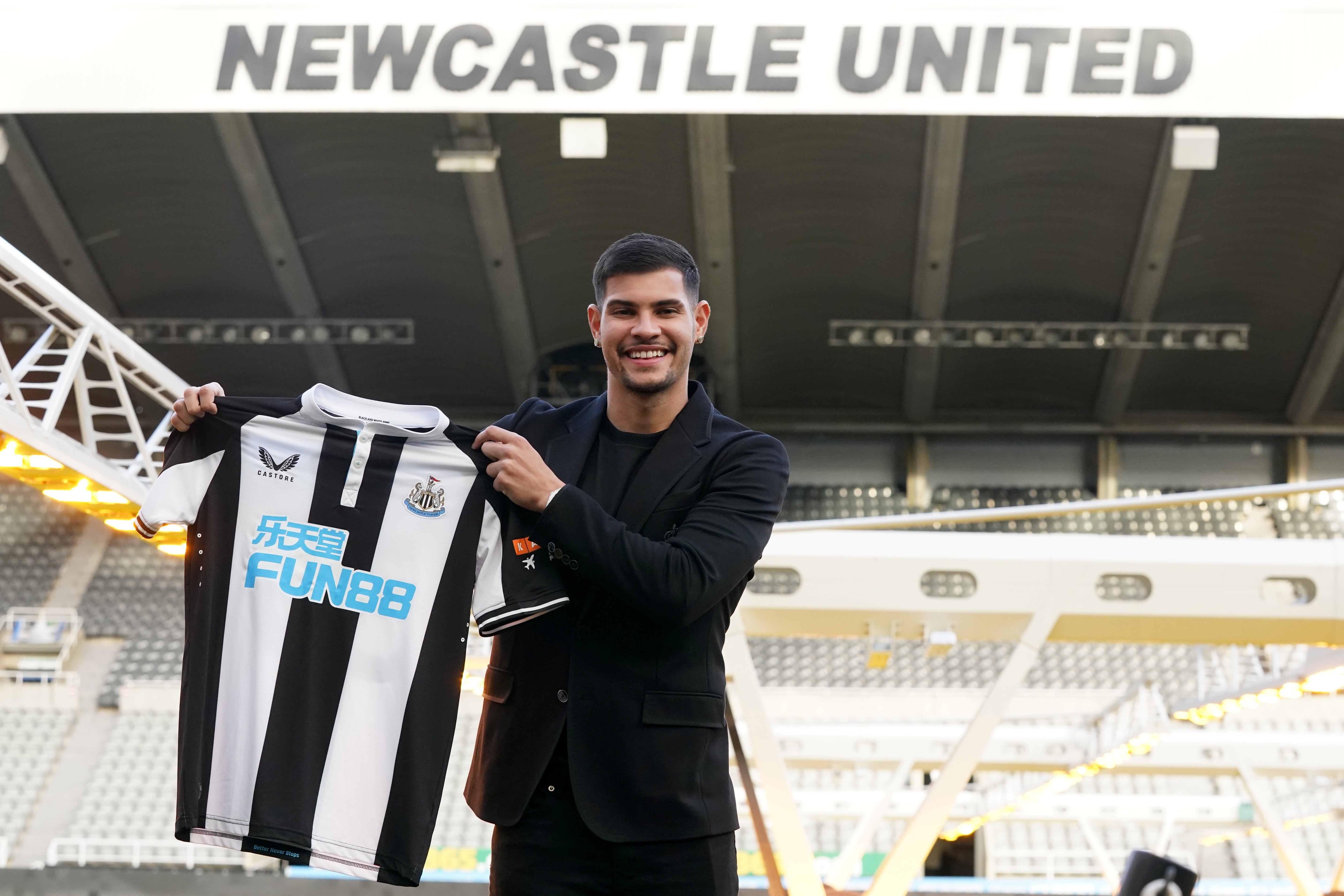 Newcastle new signing Bruno Guimaraes could make his debut against Everton (Owen Humphreys/PA)