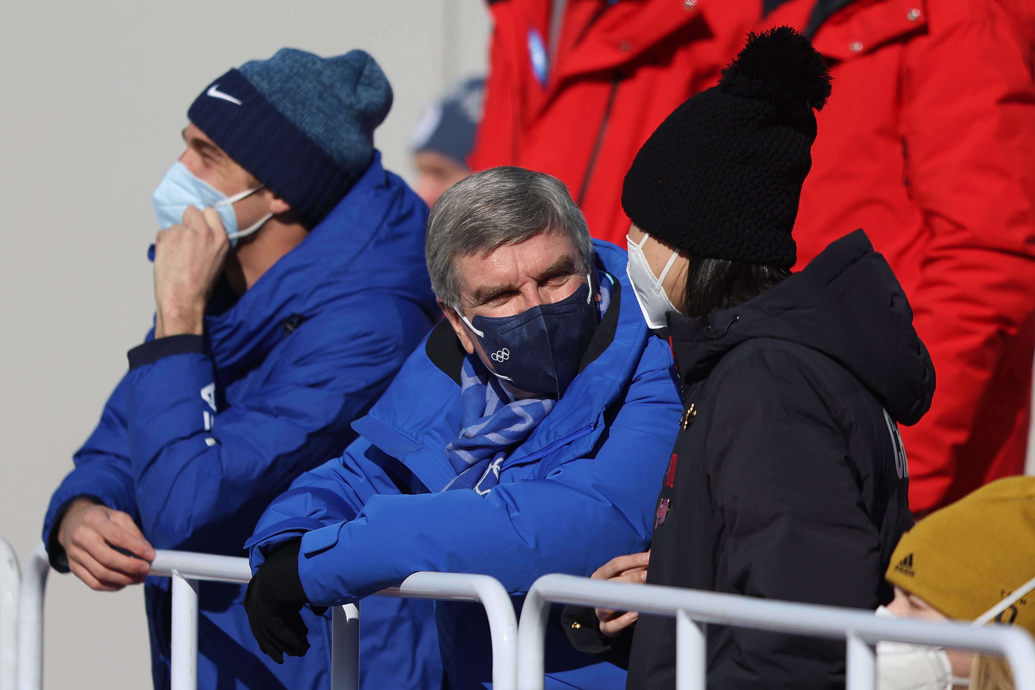 Peng Shuai alongside Thomas Bach at the Winter Olympics