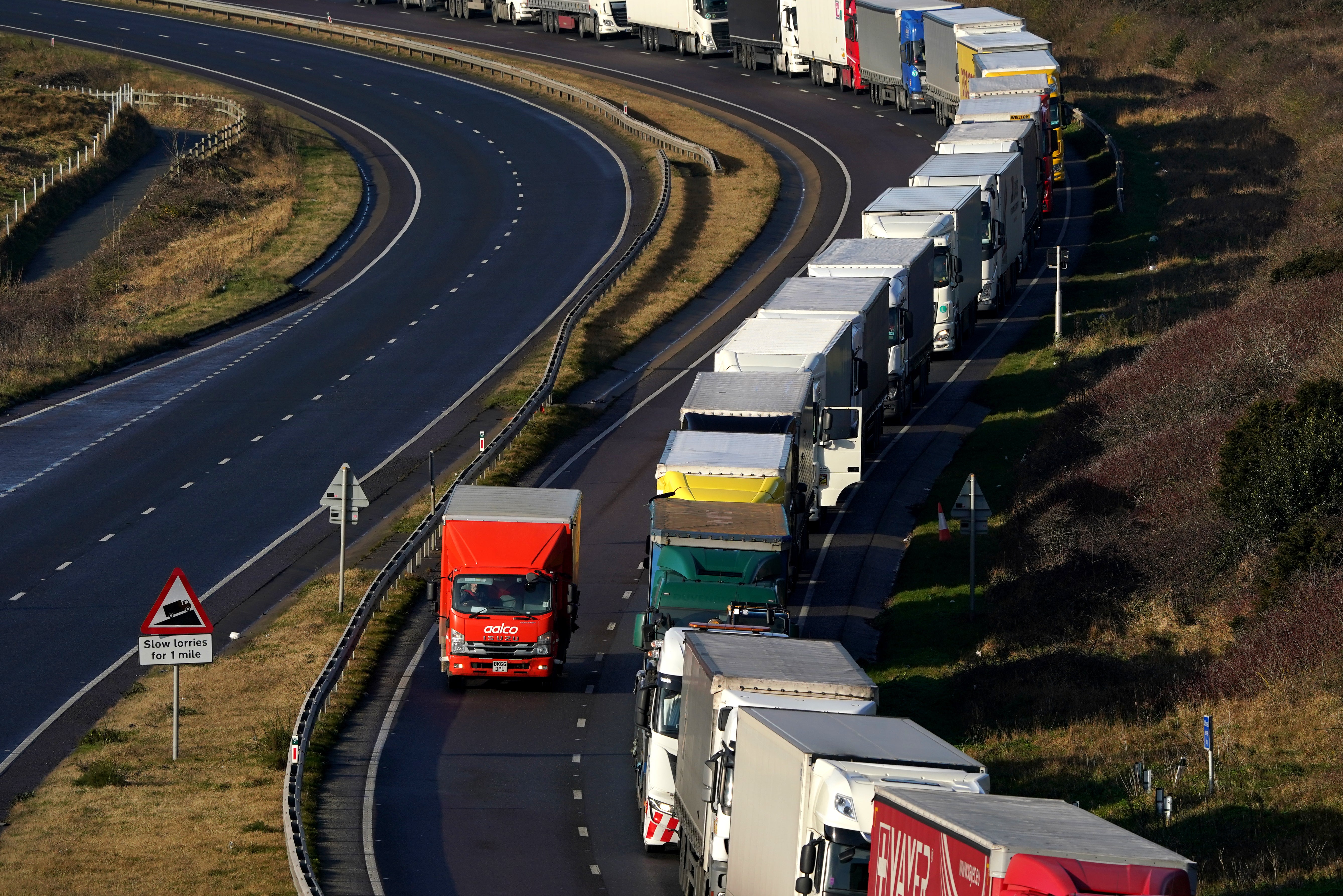 The Dover TAP is a temporary traffic management system which queues port-bound lorries in the nearside lane of the A20 to prevent Dover becoming congested with traffic