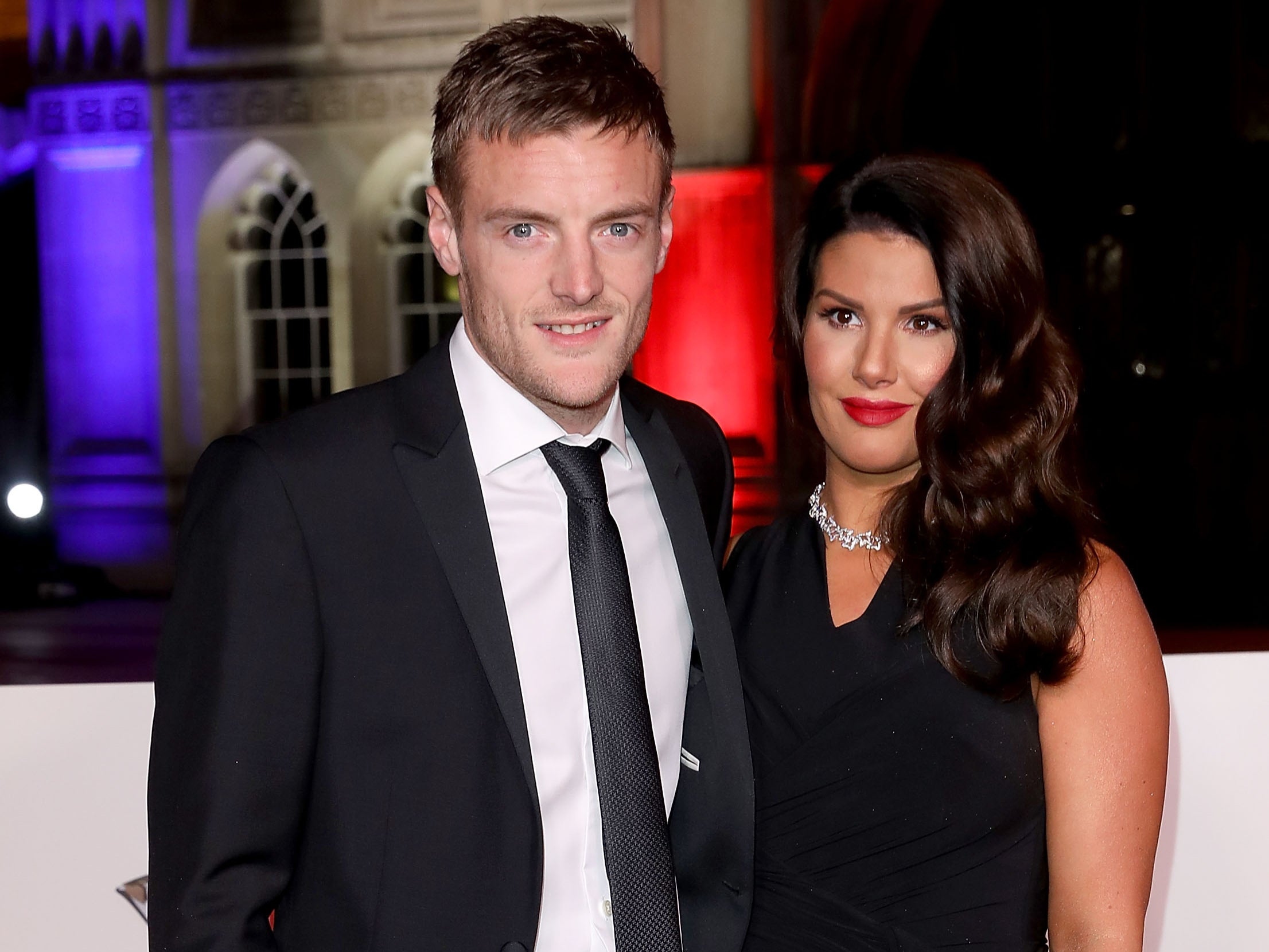 Rebekah Vardy with her Leicester City striker husband Jamie Vardy