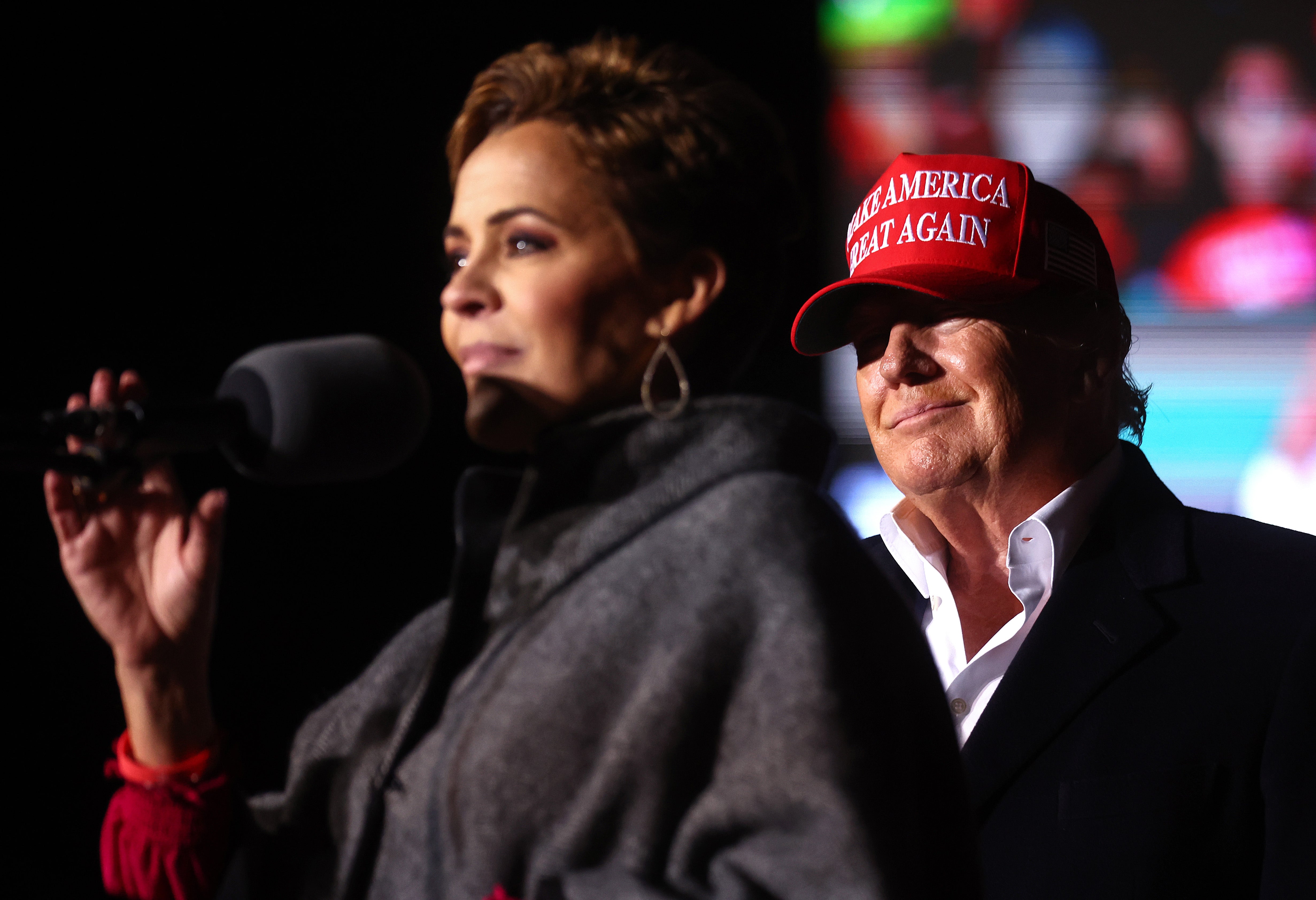 Kari Lake, a Republican candidate for governor of Arizona, spoke at Donald Trump’s first 2022 rally in January