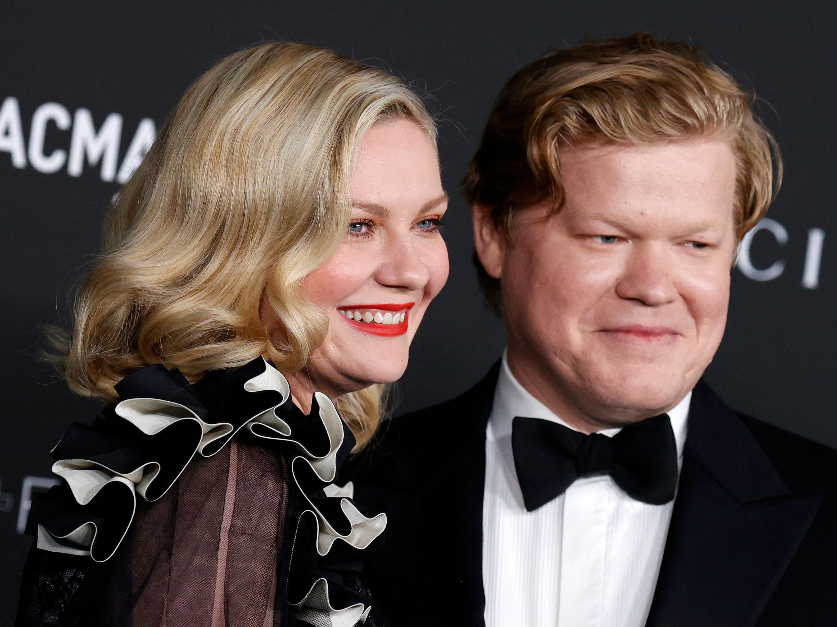 Kirsten Dunst and Jesse Plemons arrive for the 10th annual LACMA Art+Film Gala at the Los Angeles County Museum of Art on 6 November 2021