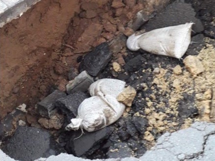 The 20ft sinkhole in Stepney Road, Scarborough