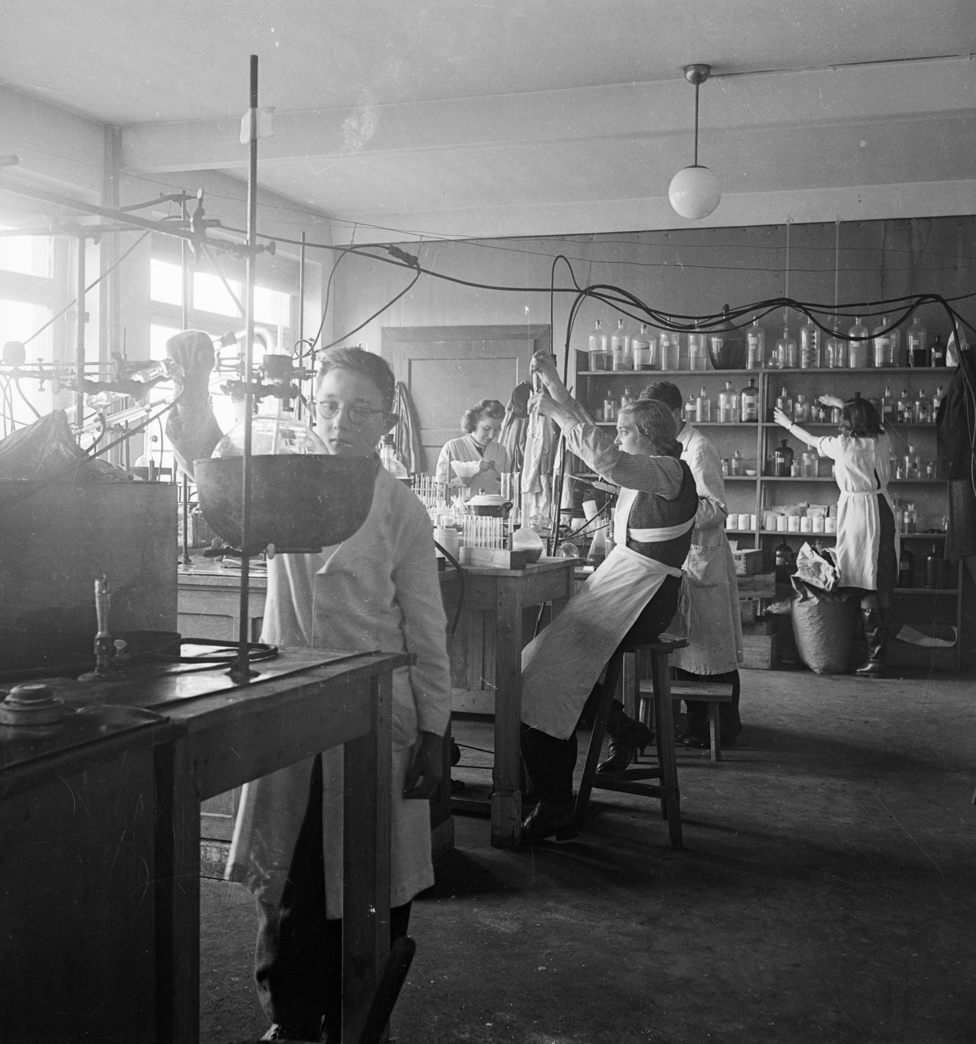 Acids, alcohol and pancretic tissue were separated, bathed and mixed in this laboratory in Bielefeld, Germany