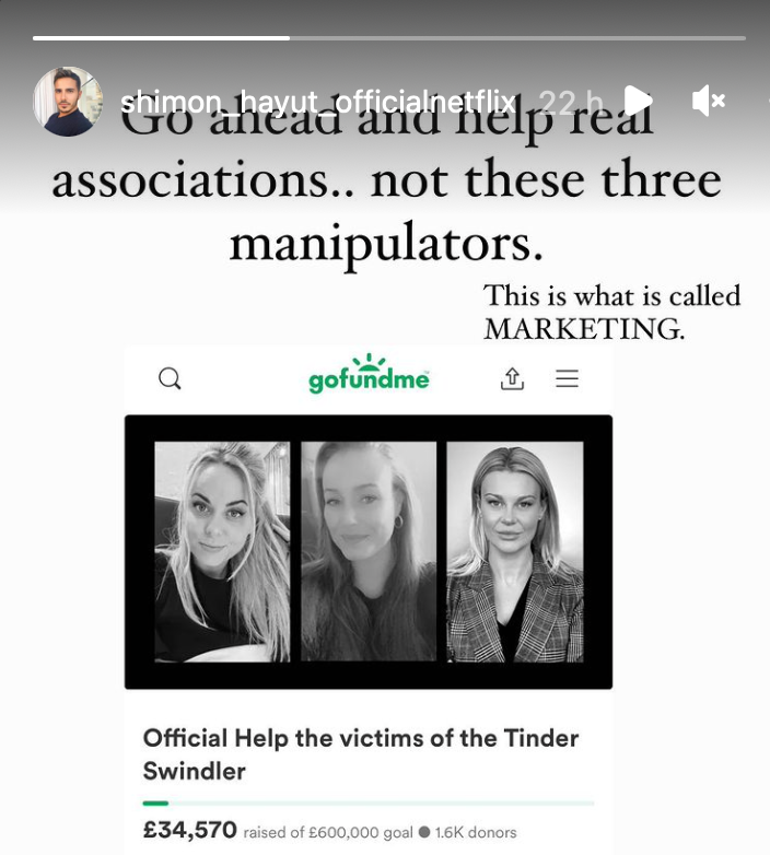 The Tinder Swindler has allegedly criticised his victims’ GoFundMe page