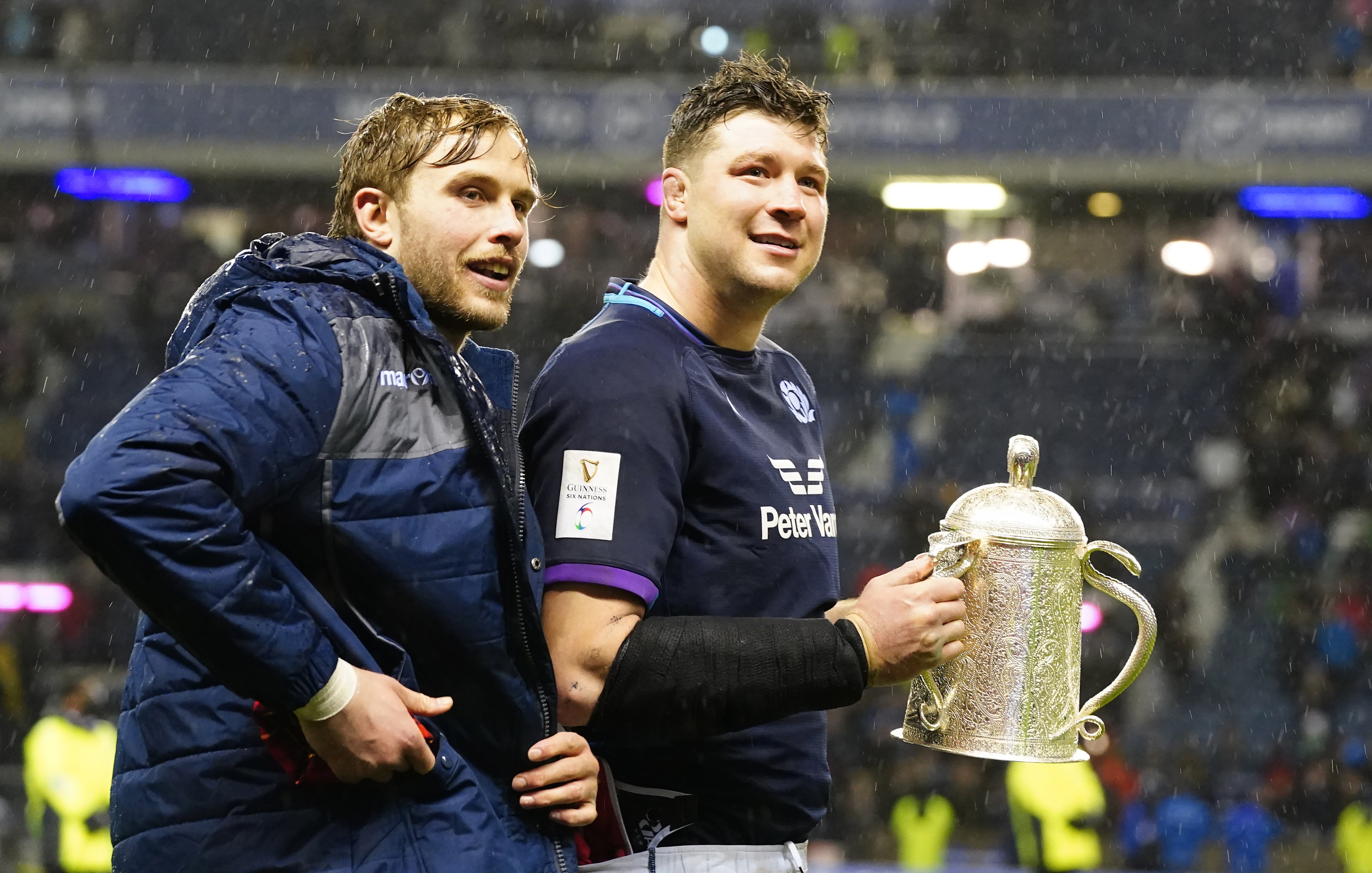 Grant Gilchrist (right) is relishing the trip to Cardiff (Jane Barlow/PA)