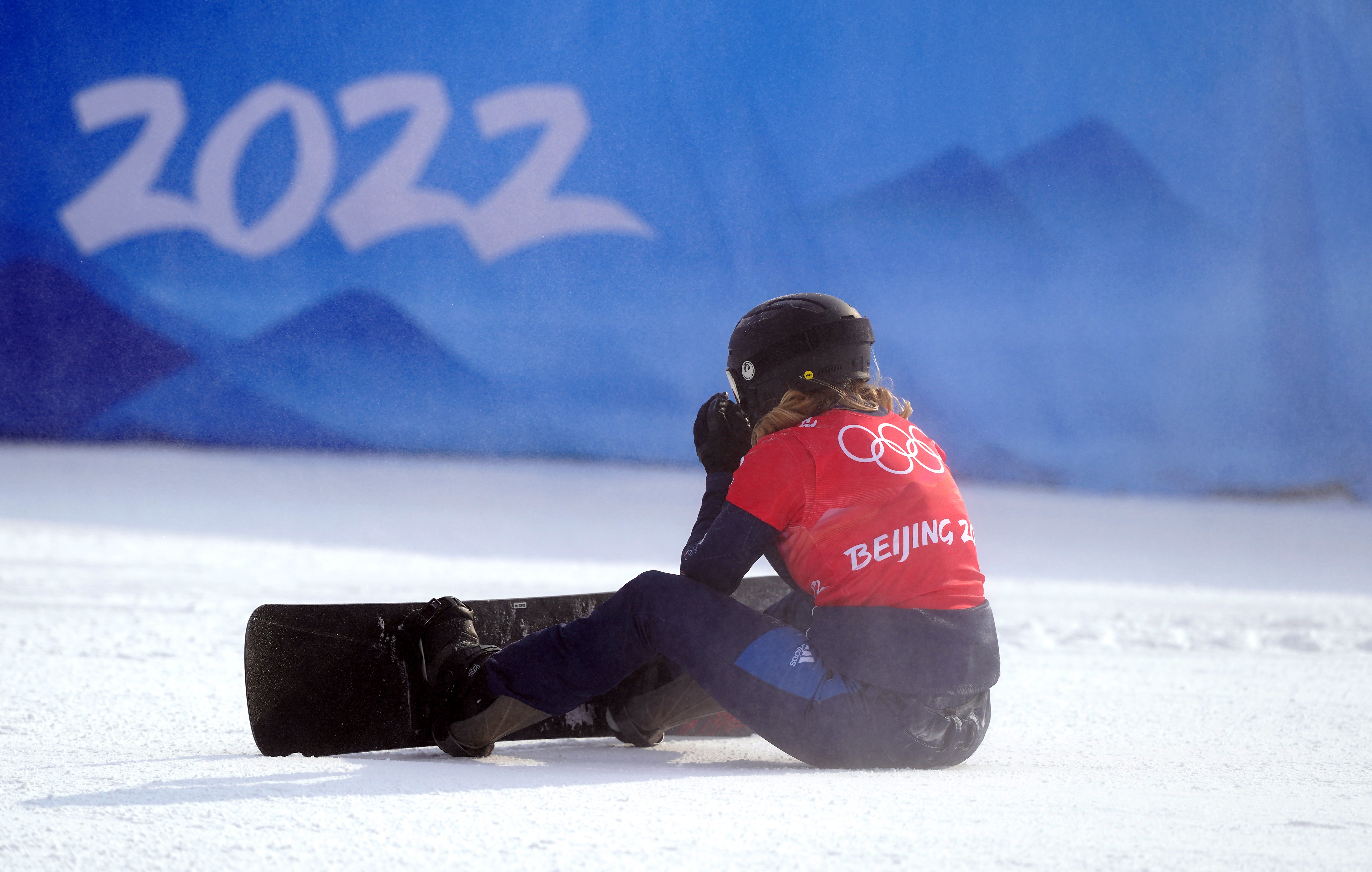 Charlotte Bankes began as a medal favourite but was eliminated in the quarter-finals of the snowboard-cross (Andrew Milligan/PA)