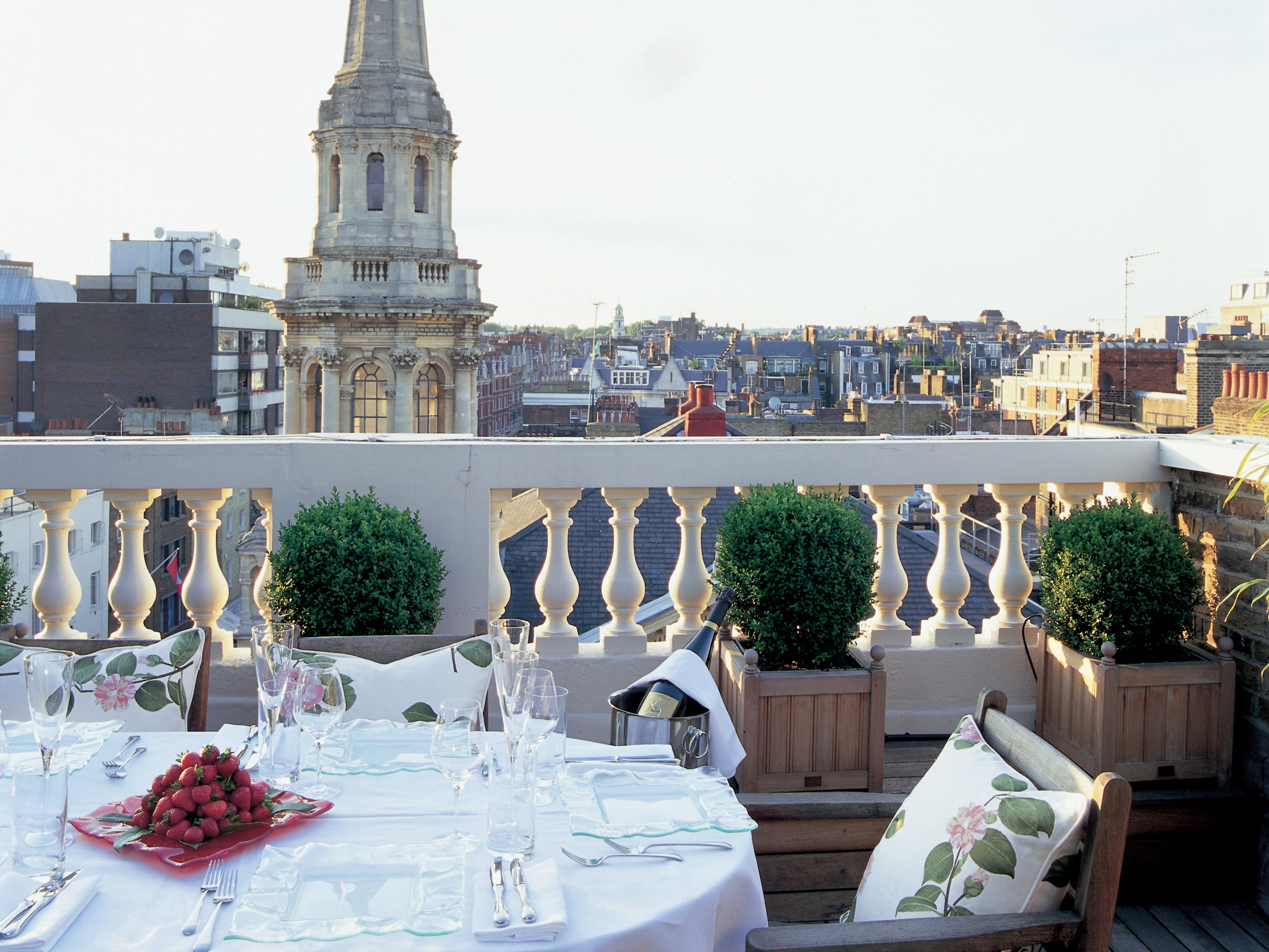 The penthouse terrace at the Mandeville