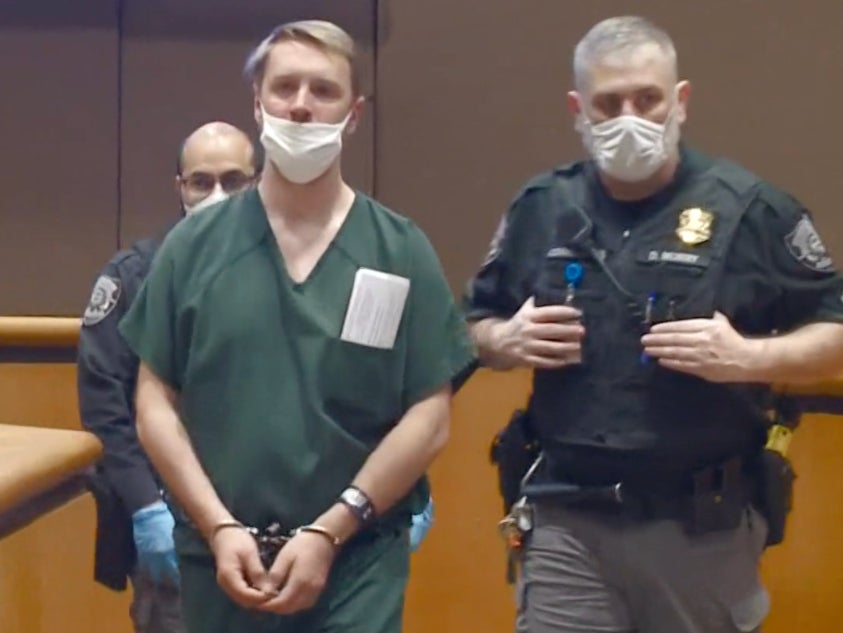 Suspect Aaron Christopher Kelly appears in court on 8 February to face charges for the shooting at a Fred Meyer store in Richland, Washington